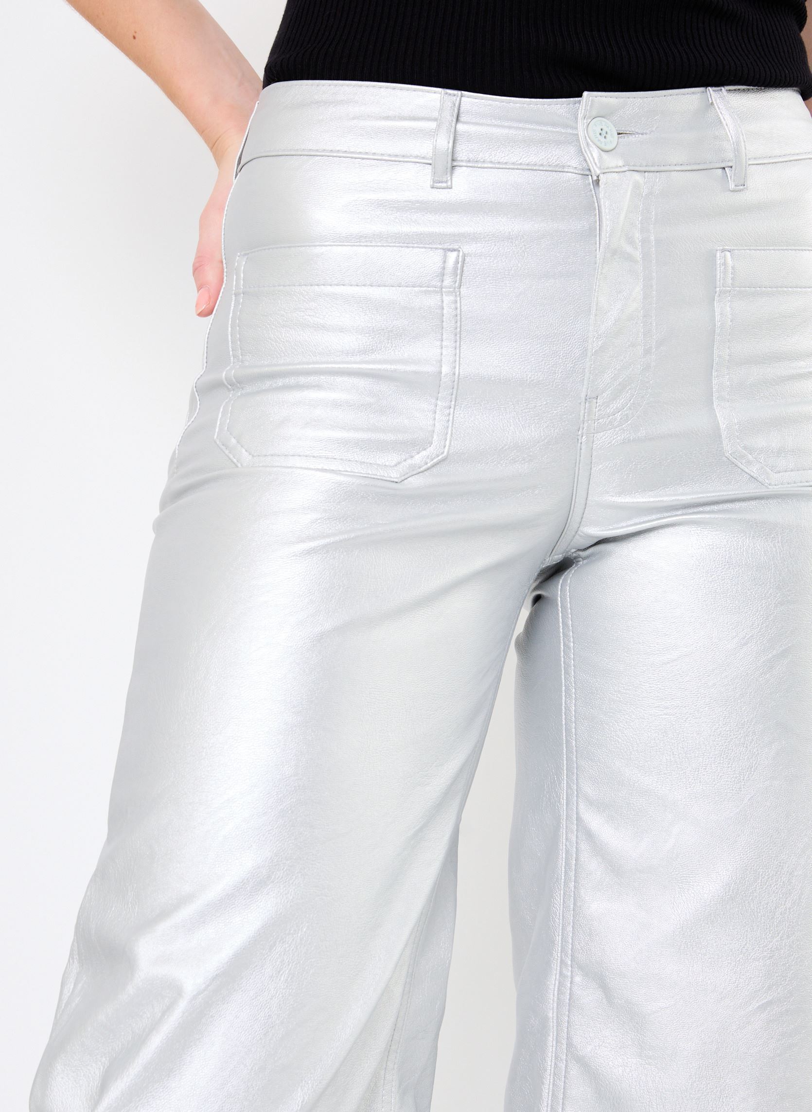 Pantalons larges 53848 LUCIA PANTALON femme argent Five Jeans Pantalons larges 53848 LUCIA PANTALON femme argent SILVER
