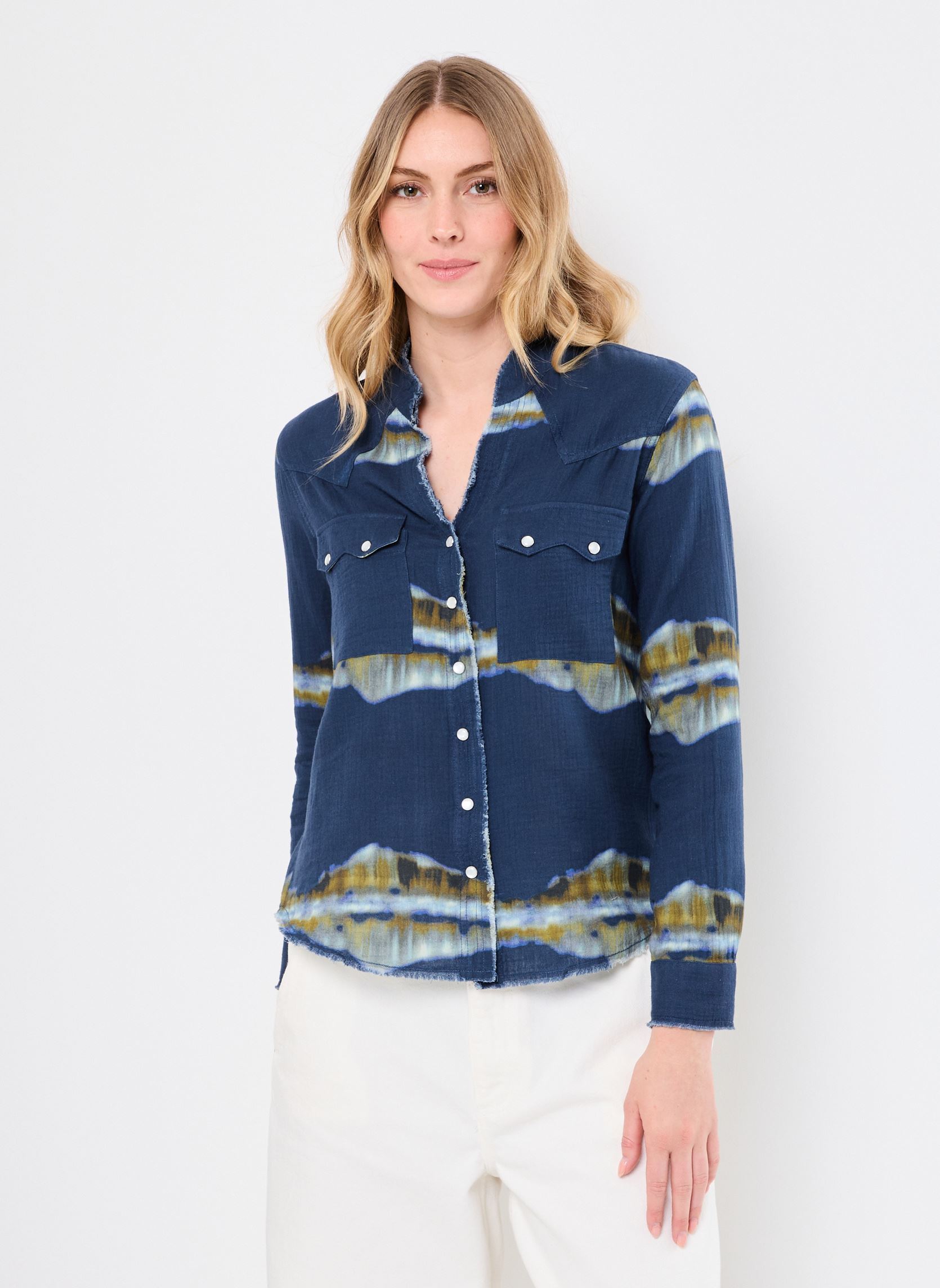 Camisas de manga larga 79212 CHANO CHEMISE mujer azul Five Jeans Camisas de manga larga 79212 CHANO CHEMISE mujer azul NAVY