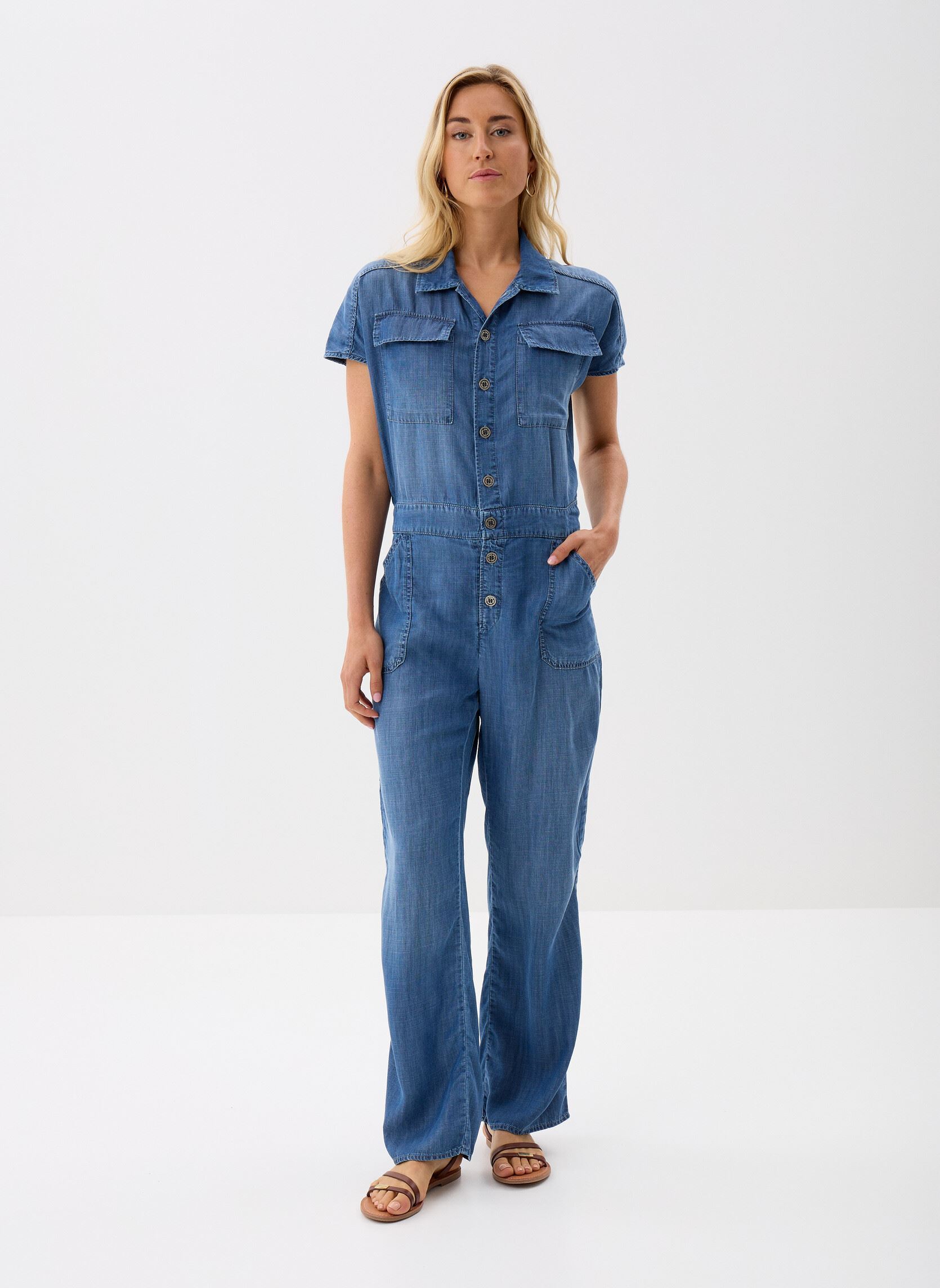 Combinaisons pantalon 90698 ENOLA COMBINAISON femme bleu Five Jeans Combinaisons pantalon 90698 ENOLA COMBINAISON femme bleu MEDIUM BLUE