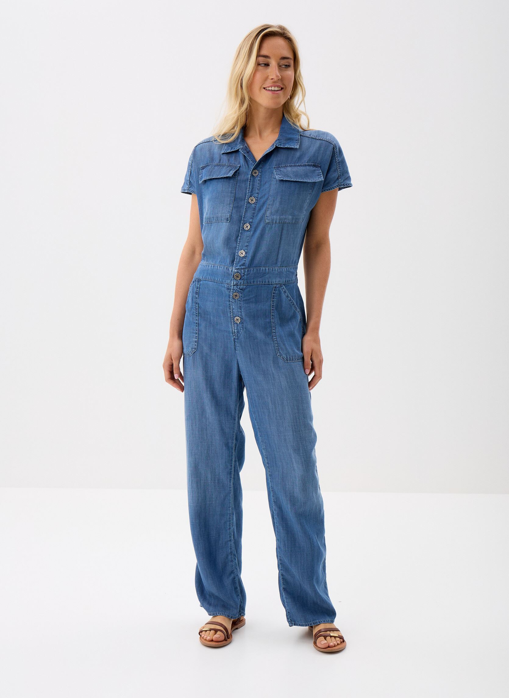 Combinaisons pantalon 90698 ENOLA COMBINAISON femme bleu Five Jeans Combinaisons pantalon 90698 ENOLA COMBINAISON femme bleu MEDIUM BLUE