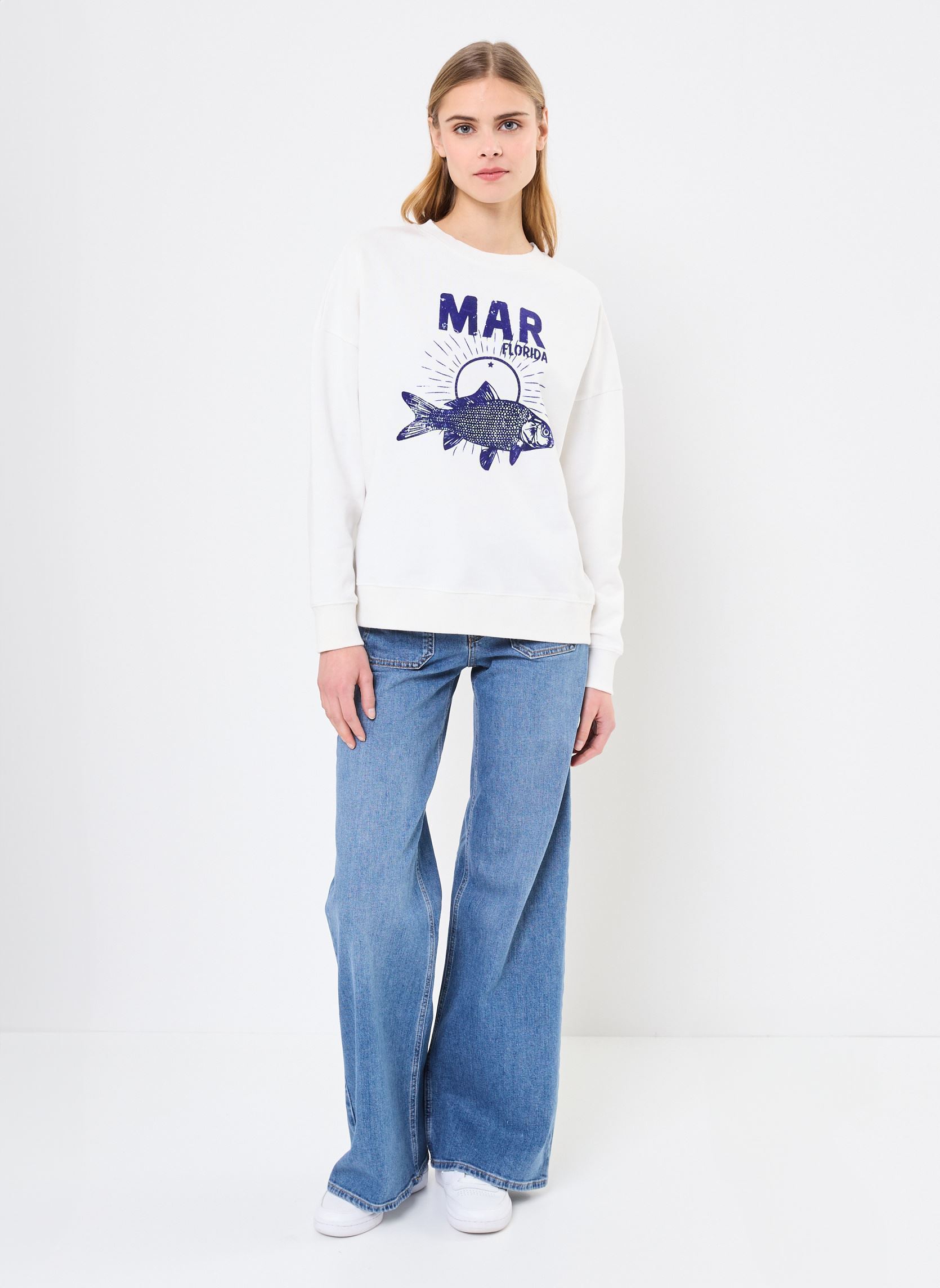 Sweatshirts SWE2509 SWEAT damen weiß Five Jeans Sweatshirts SWE2509 SWEAT damen weiß MERINGUE