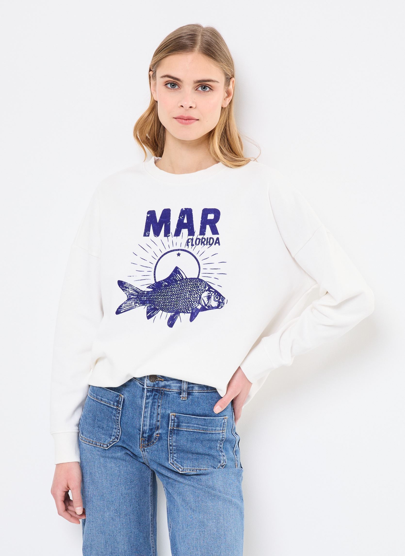 Sweatshirts SWE2509 SWEAT damen weiß Five Jeans Sweatshirts SWE2509 SWEAT damen weiß MERINGUE