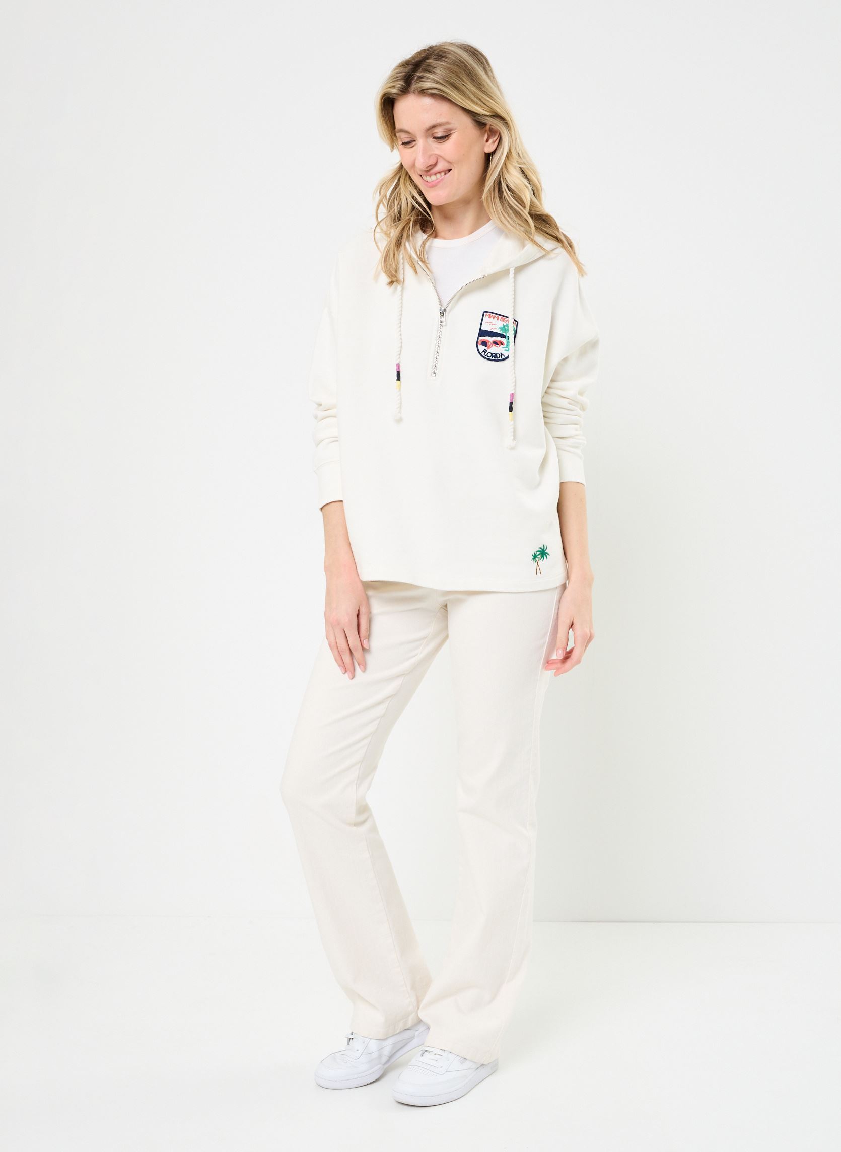 Sweats à capuche SWE2510 SWEAT femme blanc Five Jeans Sweats à capuche SWE2510 SWEAT femme blanc MERINGUE