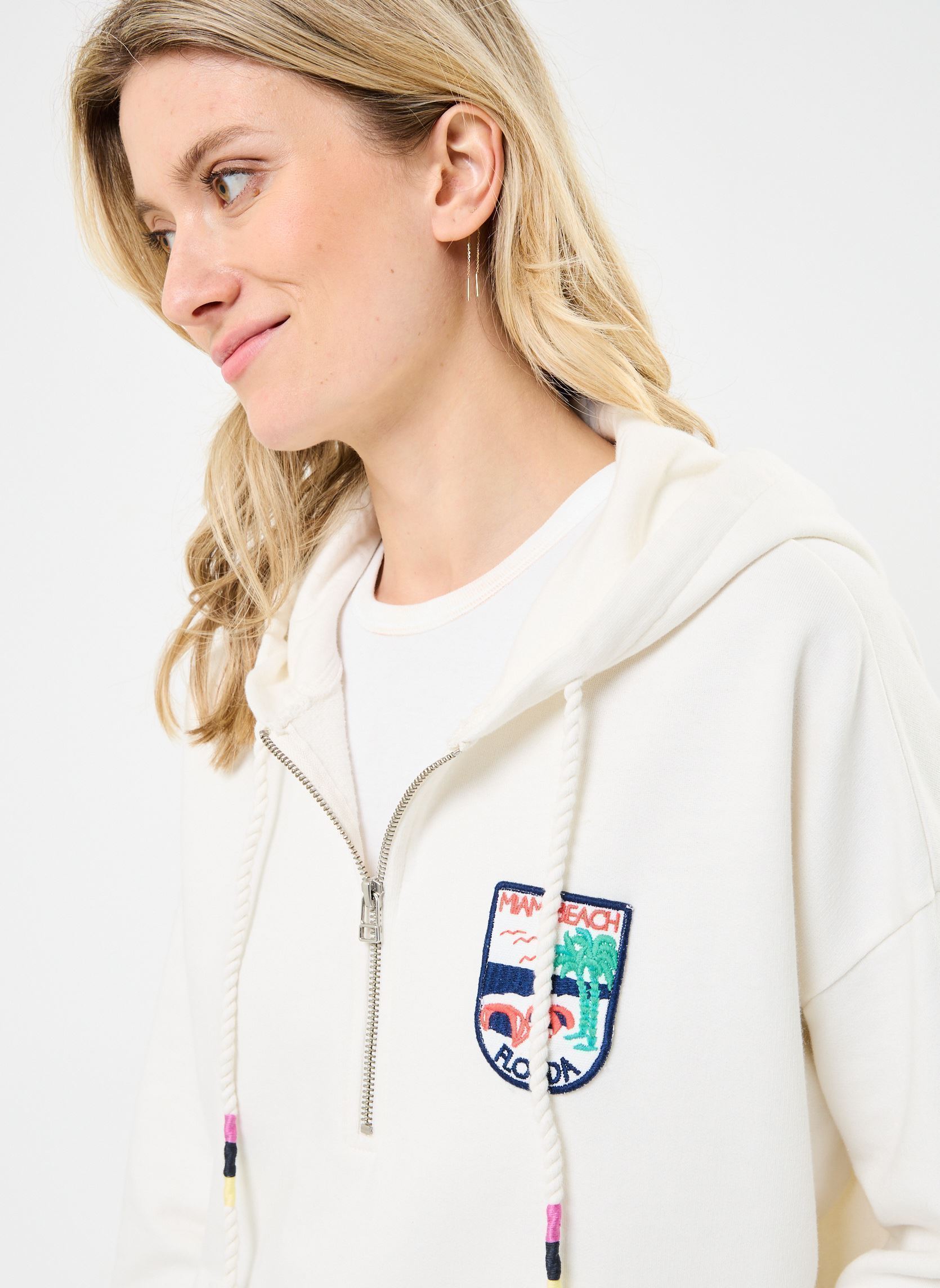 Sweats à capuche SWE2510 SWEAT femme blanc Five Jeans Sweats à capuche SWE2510 SWEAT femme blanc MERINGUE