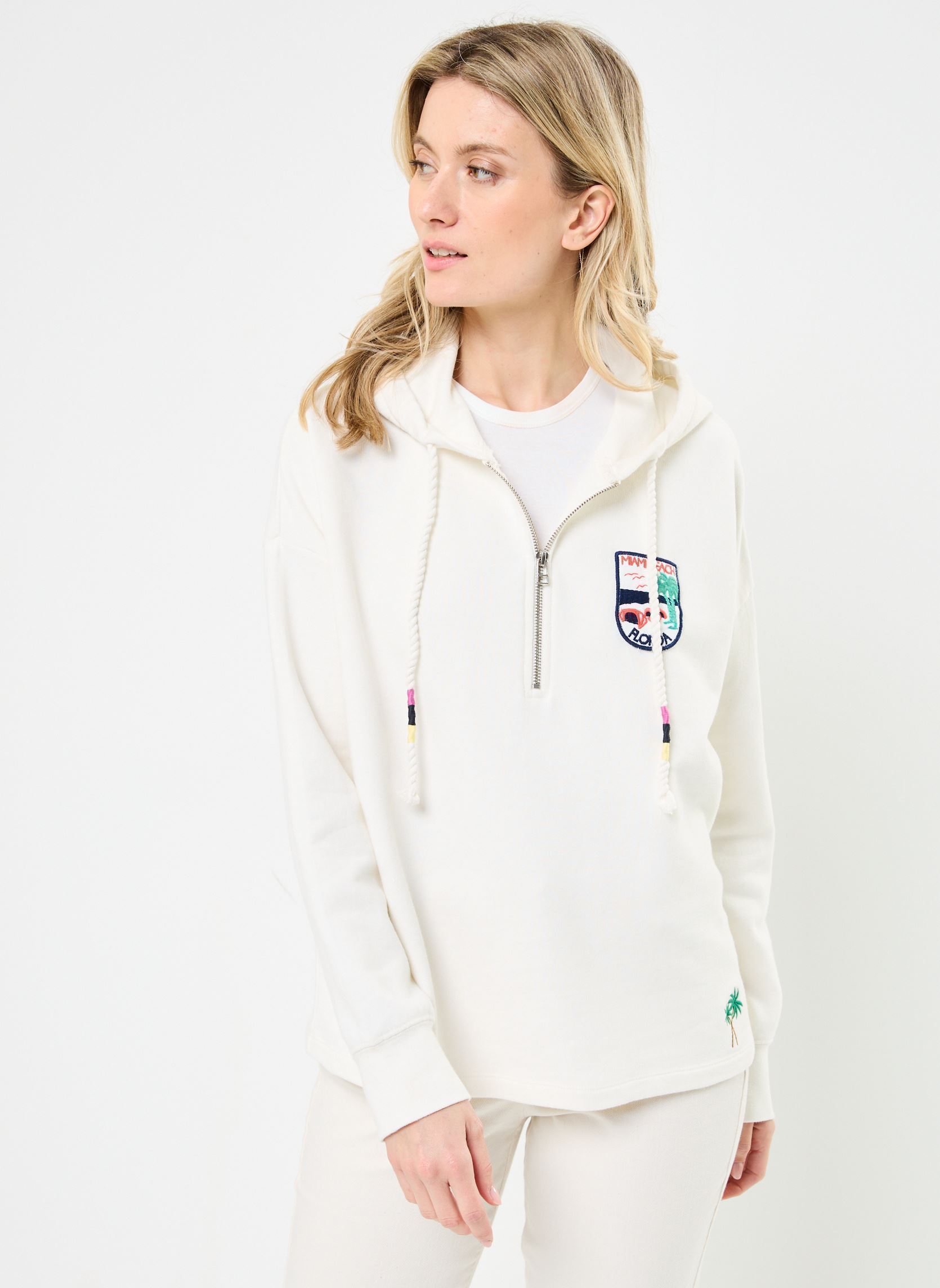 Sweats à capuche SWE2510 SWEAT femme blanc Five Jeans Sweats à capuche SWE2510 SWEAT femme blanc MERINGUE