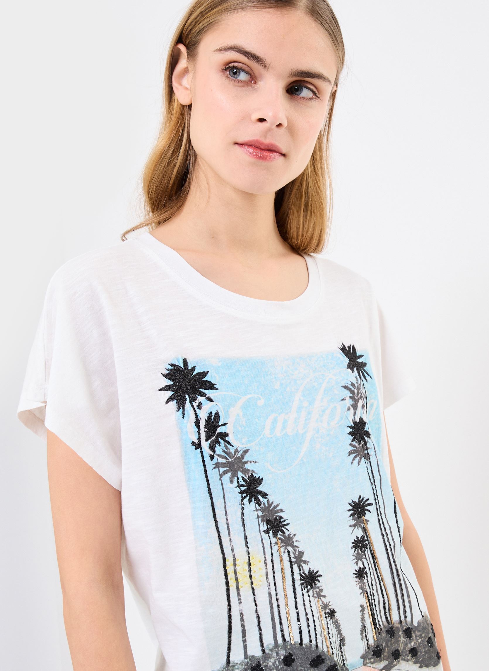 Kurzarm-T-Shirts TSE2501 TEE SHIRT damen weiß Five Jeans Kurzarm-T-Shirts TSE2501 TEE SHIRT damen weiß WHITE