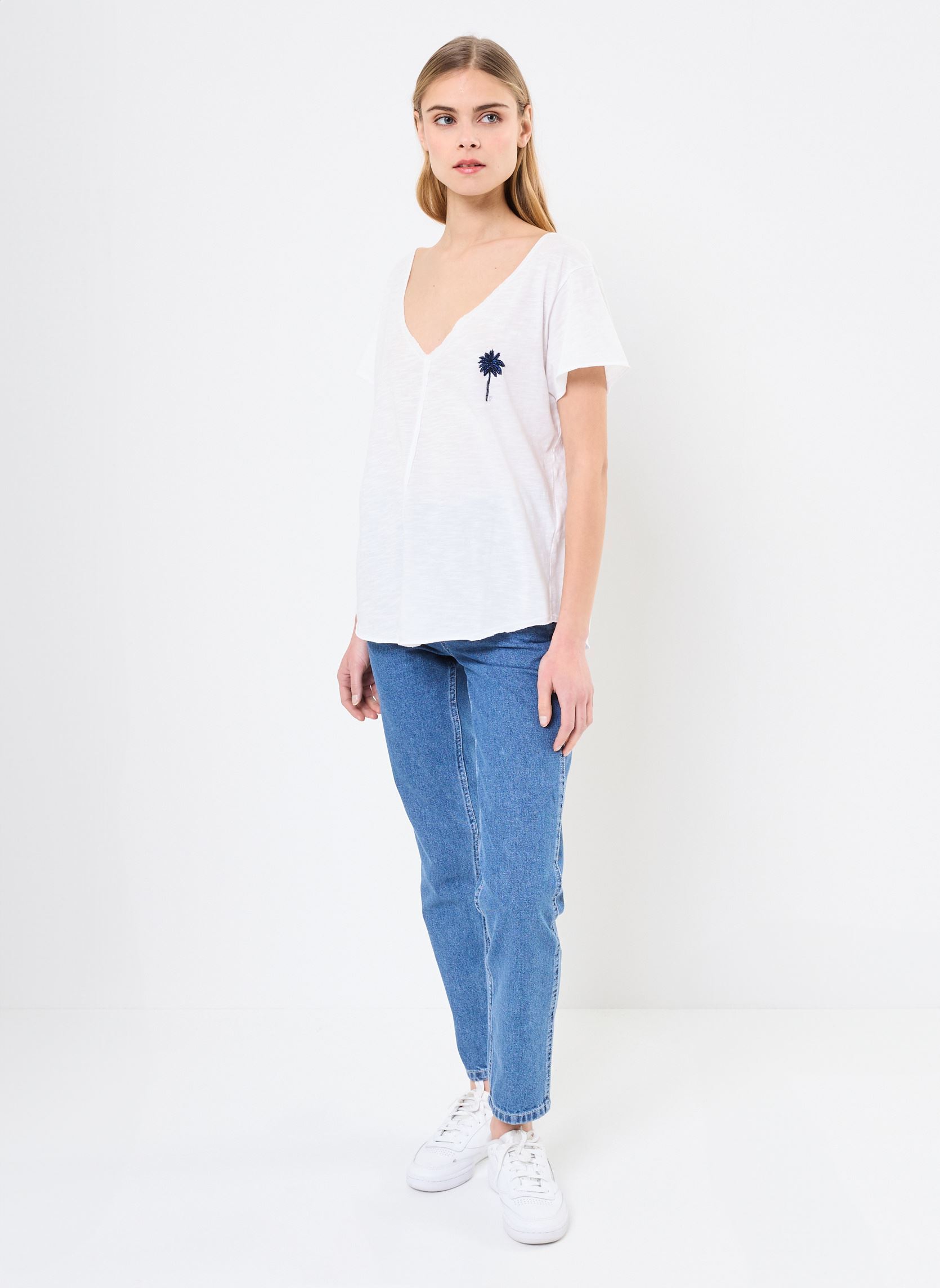 Kurzarm-T-Shirts TSE2511 TEE SHIRT damen weiß Five Jeans Kurzarm-T-Shirts TSE2511 TEE SHIRT damen weiß WHITE