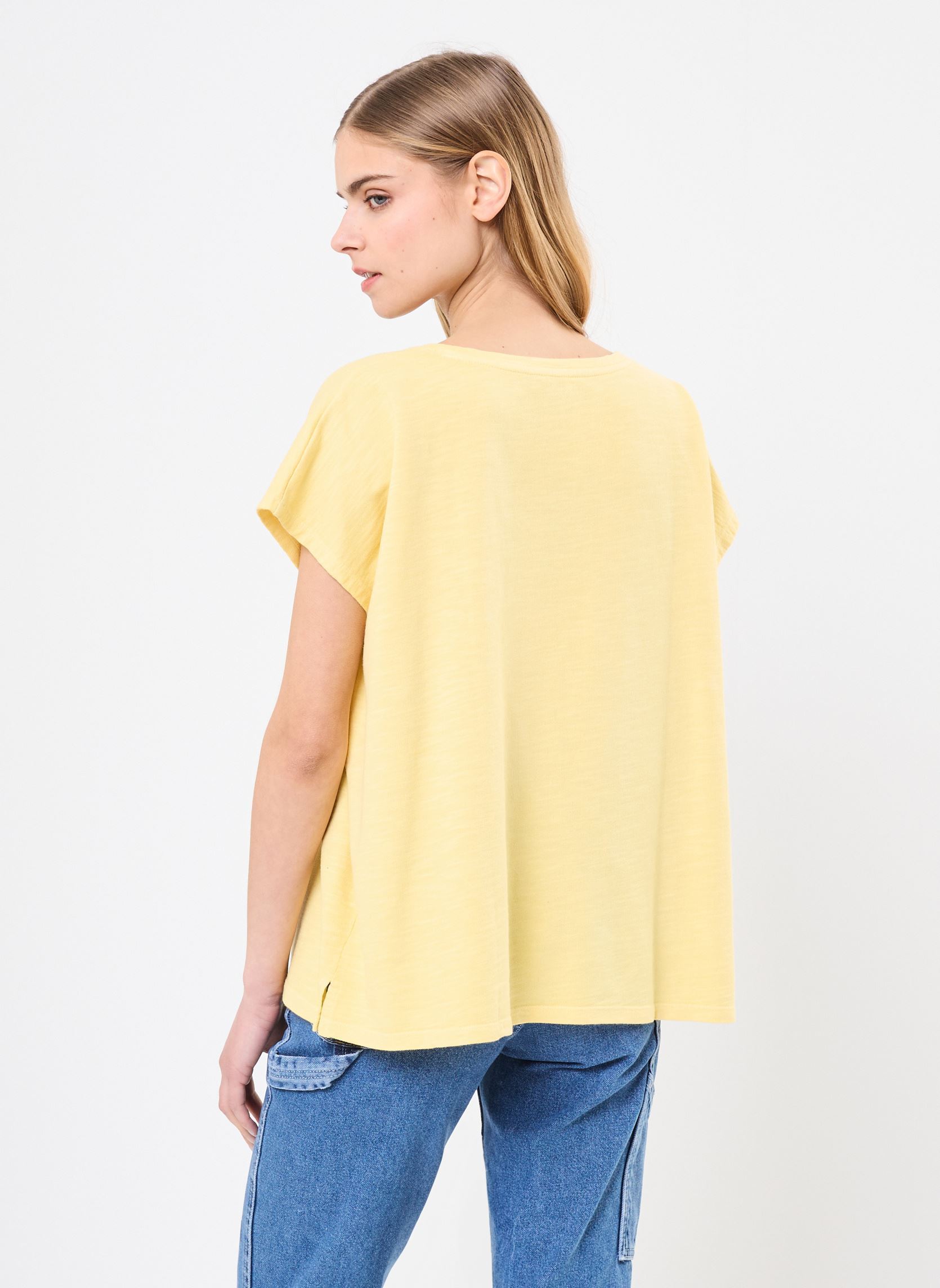 Tee-shirts manches courtes TSE2514 TEE SHIRT femme jaune Five Jeans Tee-shirts manches courtes TSE2514 TEE SHIRT femme jaune LEMON