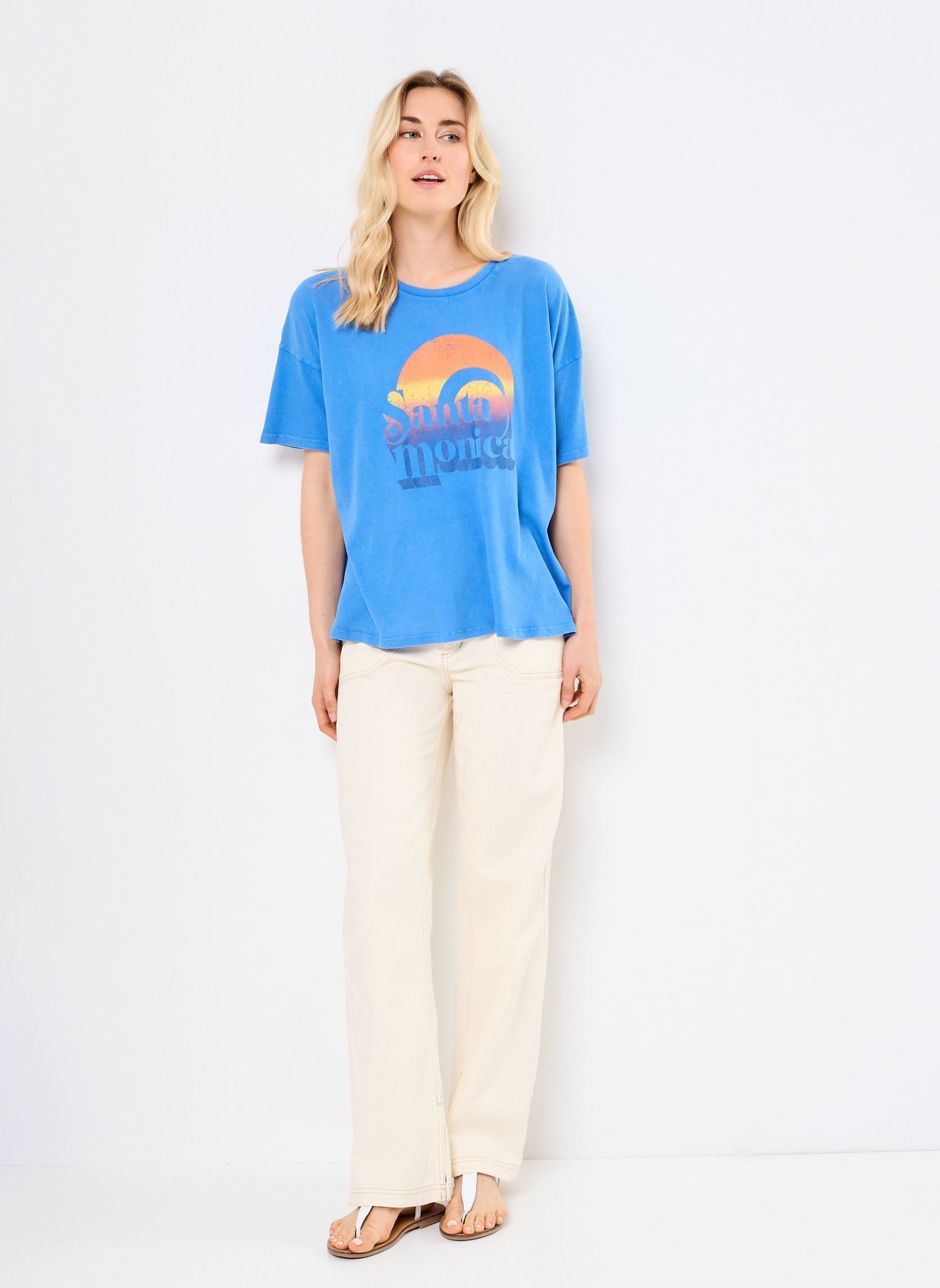 Tee-shirts manches courtes TSE2522 TEE SHIRT femme bleu Five Jeans Tee-shirts manches courtes TSE2522 TEE SHIRT femme bleu IMPERIAL