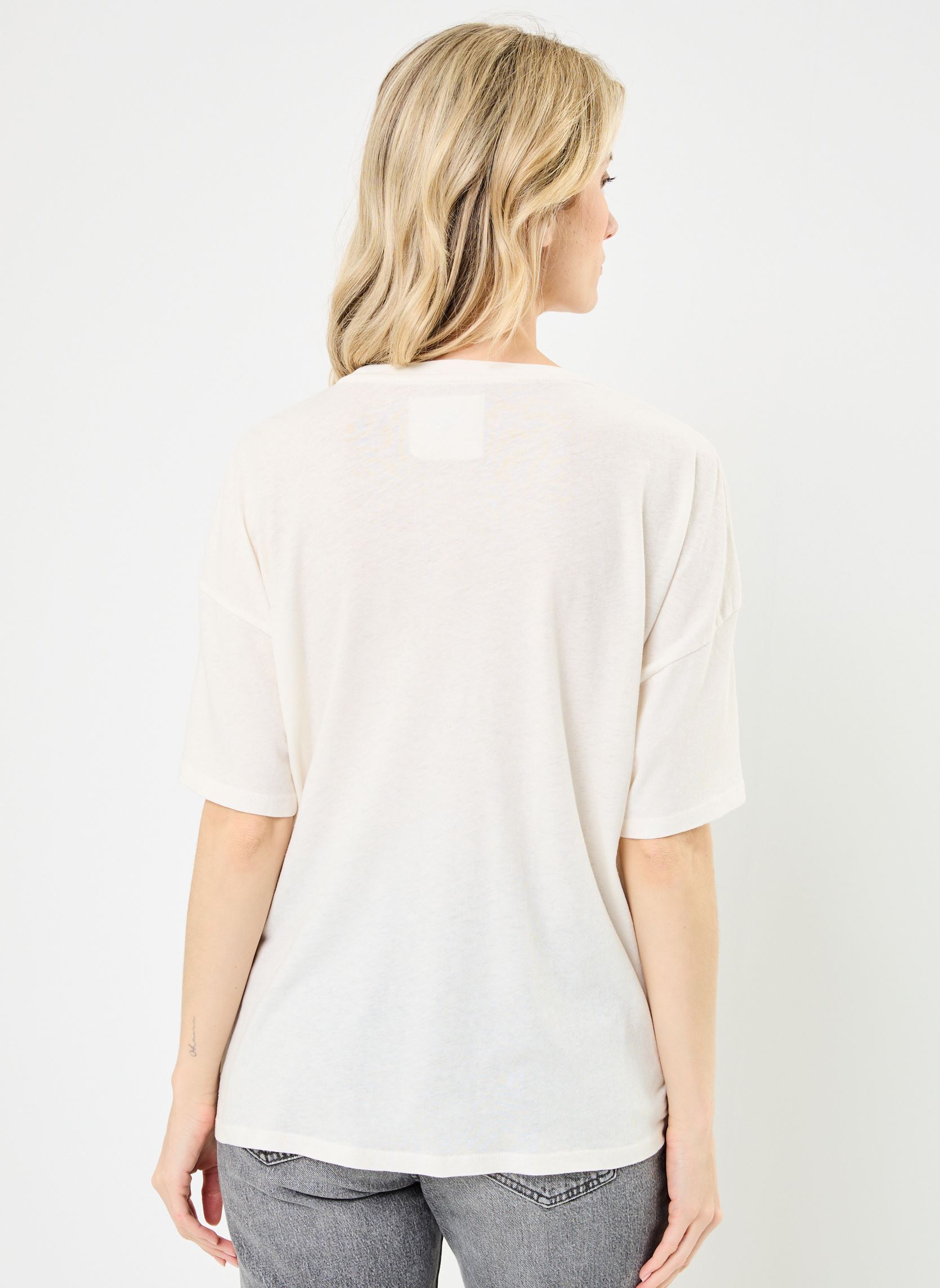Tee-shirts manches courtes TSE2528 TEE SHIRT femme blanc Five Jeans Tee-shirts manches courtes TSE2528 TEE SHIRT femme blanc MERINGUE-GLYCINE
