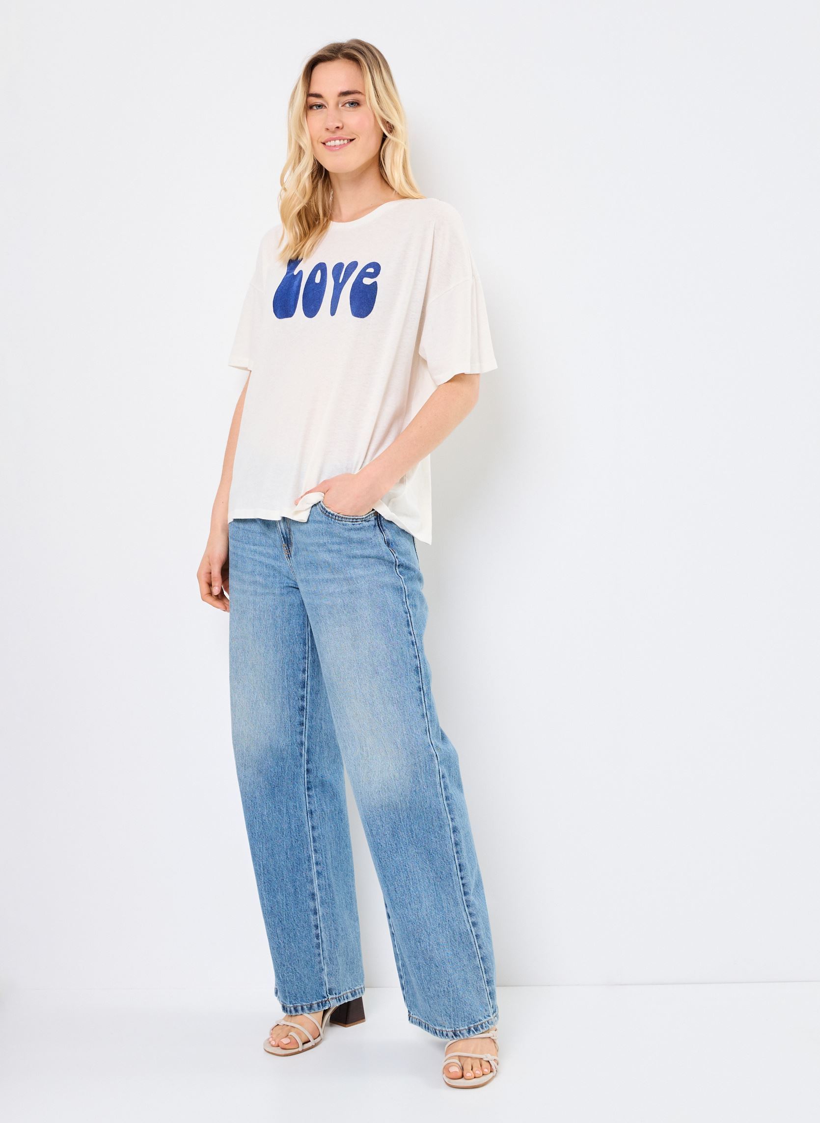 Tee-shirts manches courtes TSE2528 TEE SHIRT femme blanc Five Jeans Tee-shirts manches courtes TSE2528 TEE SHIRT femme blanc MERINGUE-IMPERIAL