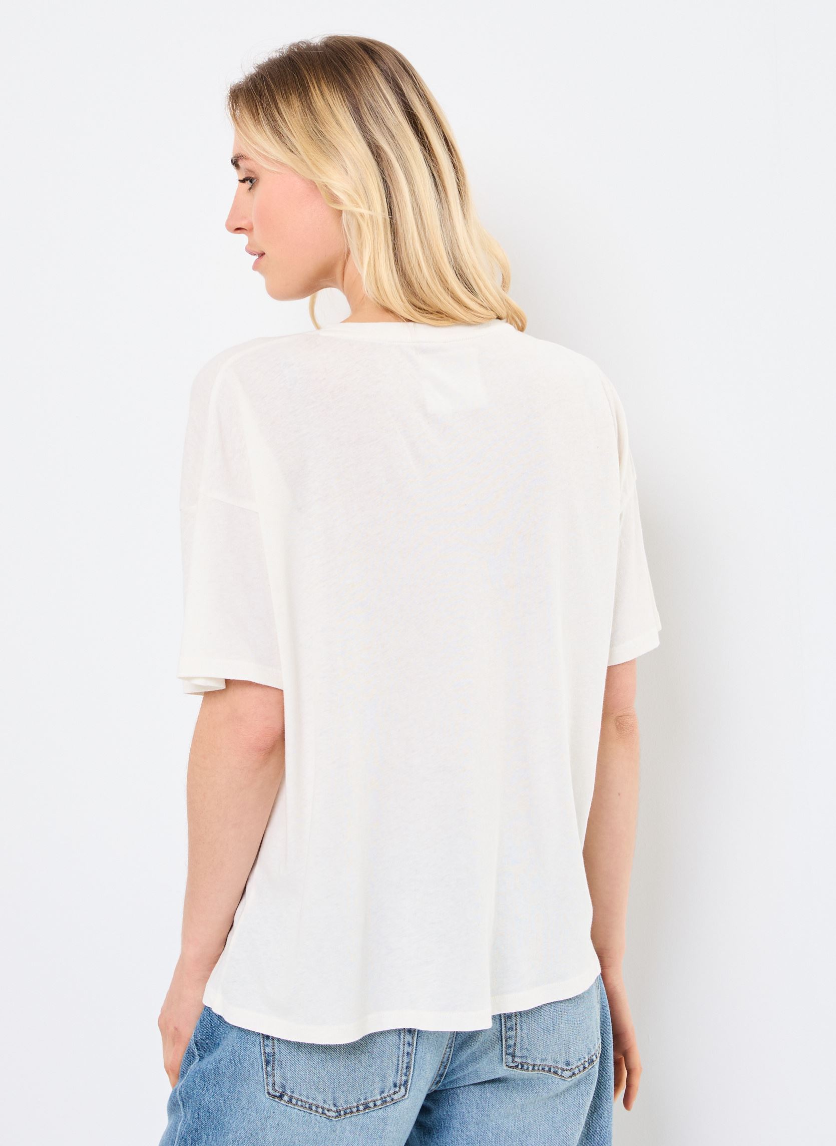 Tee-shirts manches courtes TSE2528 TEE SHIRT femme blanc Five Jeans Tee-shirts manches courtes TSE2528 TEE SHIRT femme blanc MERINGUE-IMPERIAL