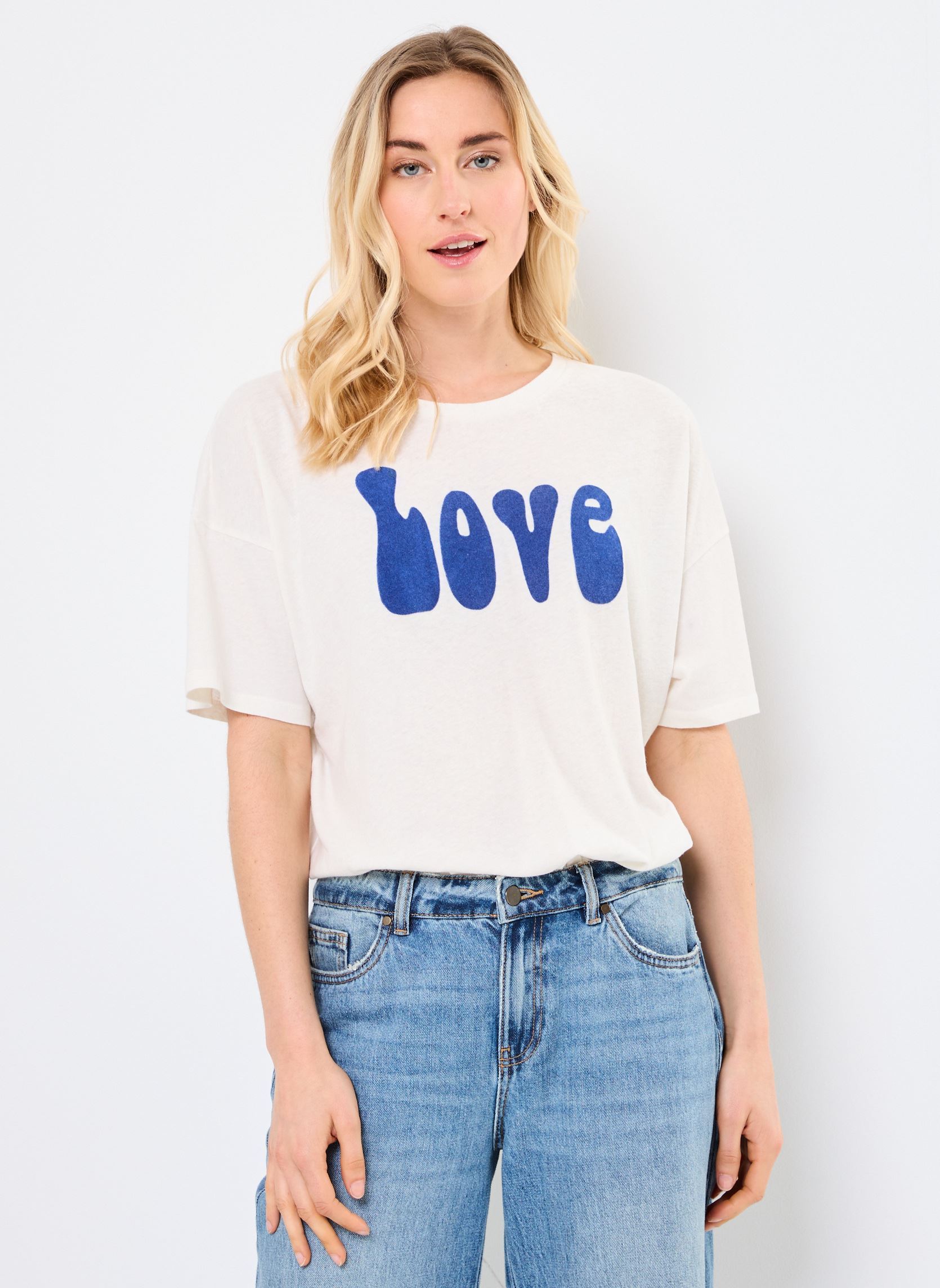 Tee-shirts manches courtes TSE2528 TEE SHIRT femme blanc Five Jeans Tee-shirts manches courtes TSE2528 TEE SHIRT femme blanc MERINGUE-IMPERIAL