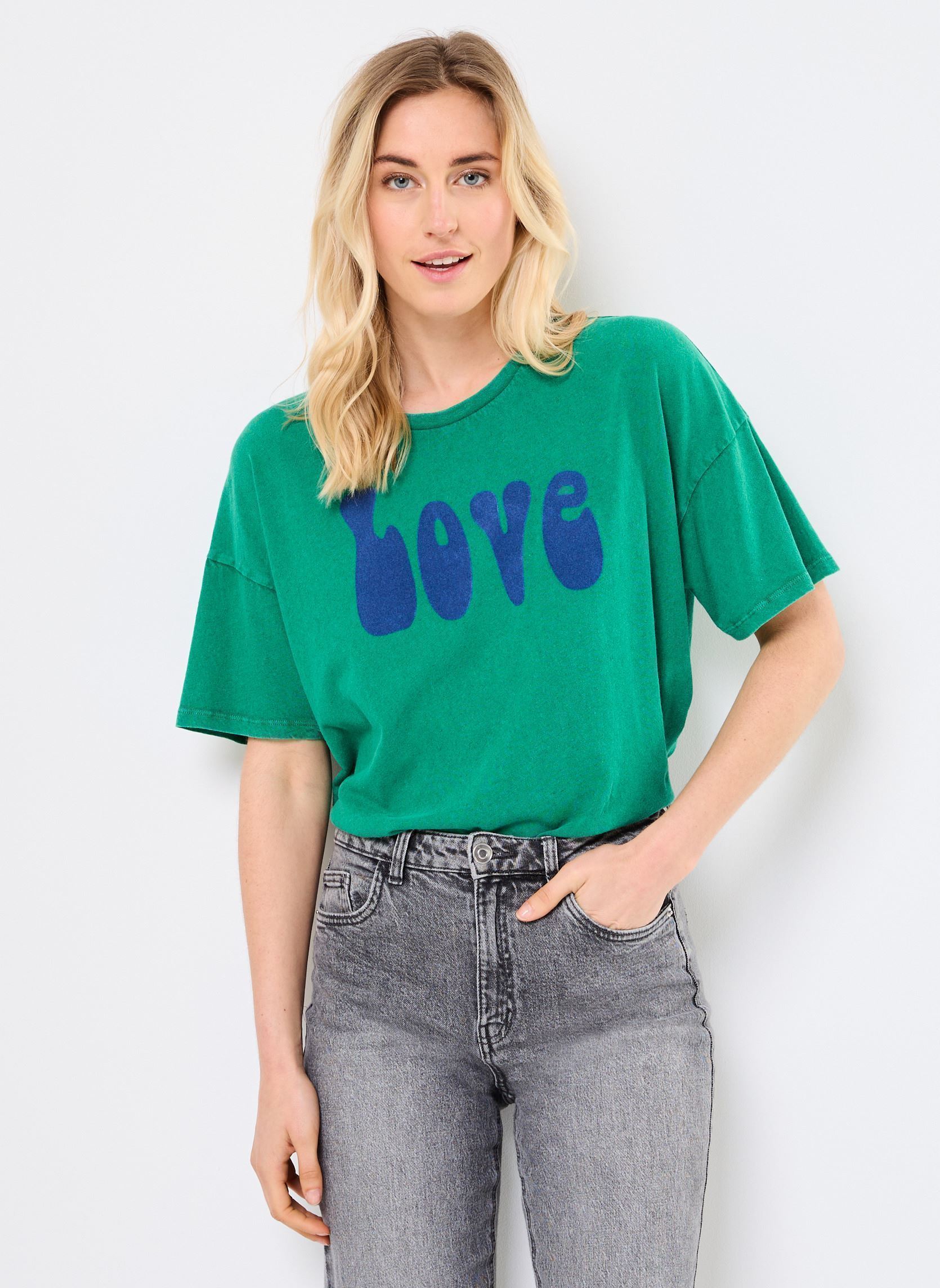 Kurzarm-T-Shirts TSE2528 TEE SHIRT damen grün Five Jeans Kurzarm-T-Shirts TSE2528 TEE SHIRT damen grün MINT-IMPERIAL