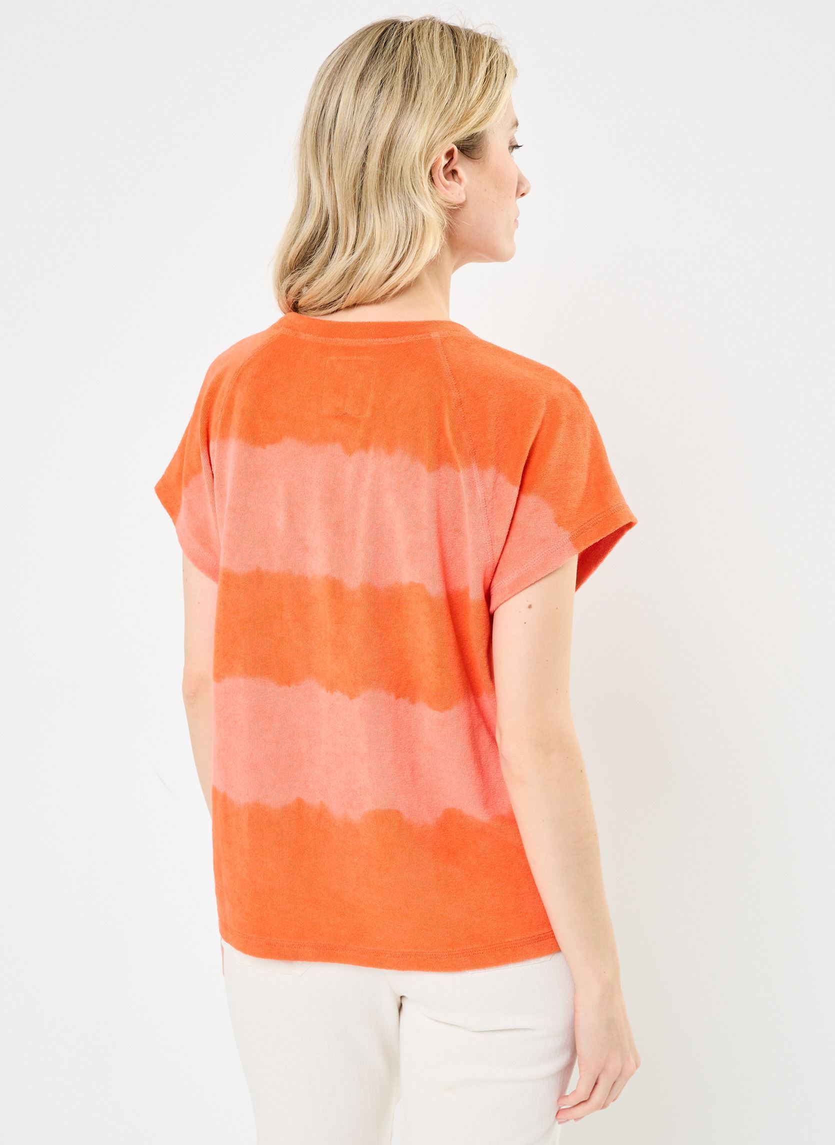 Tee-shirts manches courtes TSE2539 TEE SHIRT femme orange Five Jeans Tee-shirts manches courtes TSE2539 TEE SHIRT femme orange CORAL