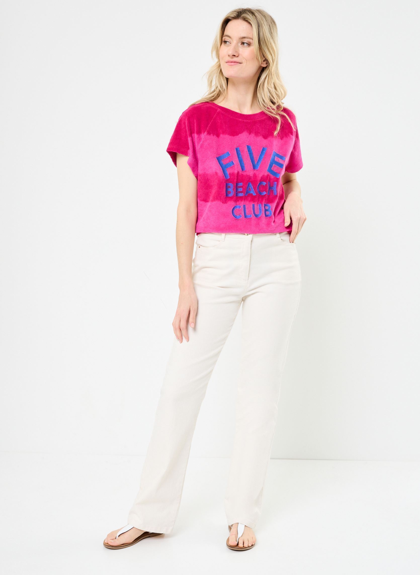 Tee-shirts manches courtes TSE2539 TEE SHIRT femme violet Five Jeans Tee-shirts manches courtes TSE2539 TEE SHIRT femme violet GLYCINE