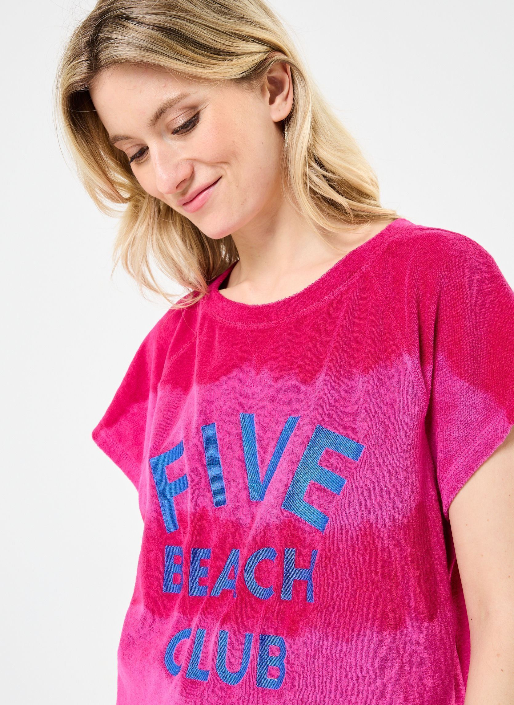 Tee-shirts manches courtes TSE2539 TEE SHIRT femme violet Five Jeans Tee-shirts manches courtes TSE2539 TEE SHIRT femme violet GLYCINE