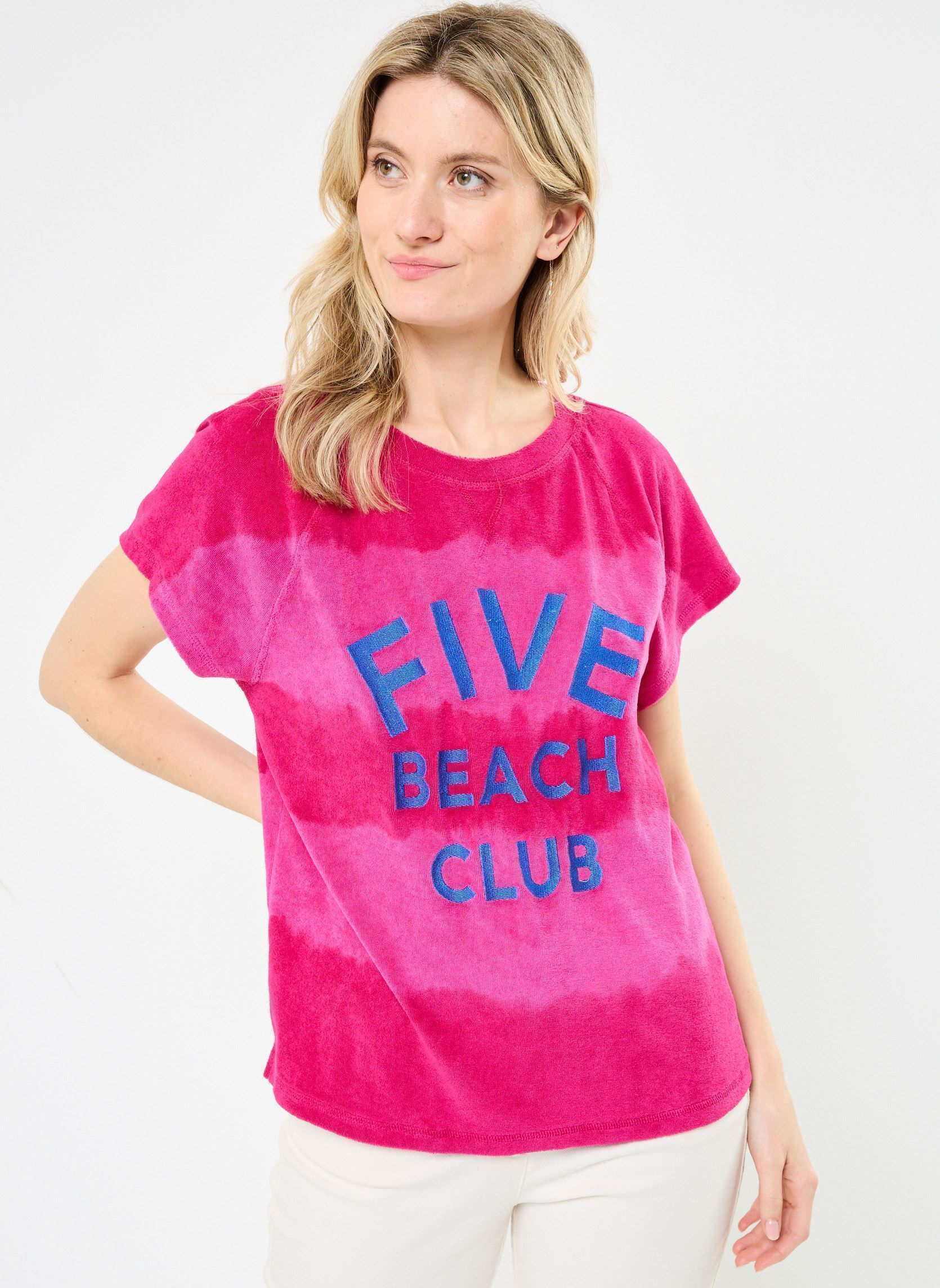 Tee-shirts manches courtes TSE2539 TEE SHIRT femme violet Five Jeans Tee-shirts manches courtes TSE2539 TEE SHIRT femme violet GLYCINE