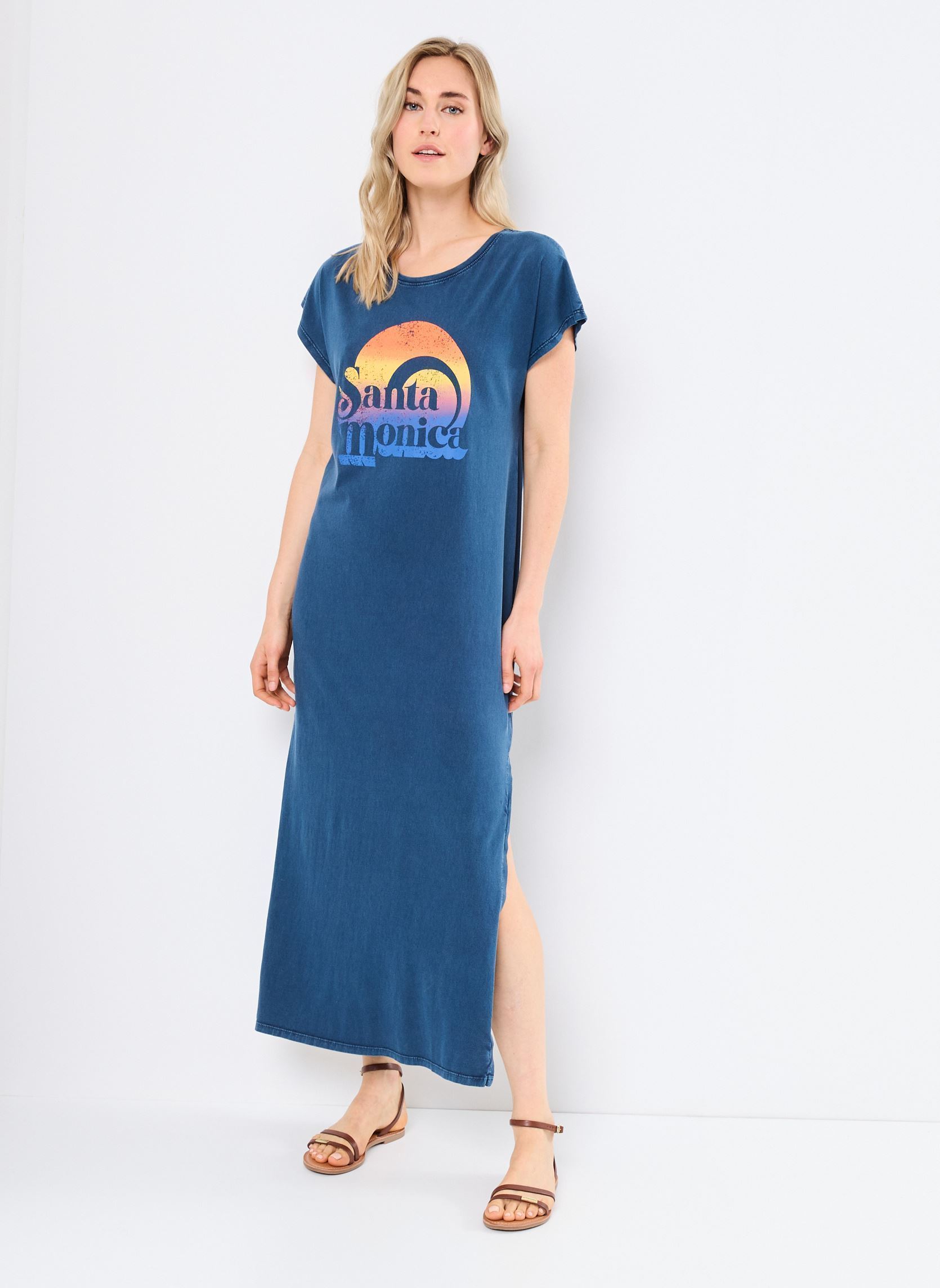 Lange Kleider TSE2552 ROBE damen blau Five Jeans Lange Kleider TSE2552 ROBE damen blau INDIGO