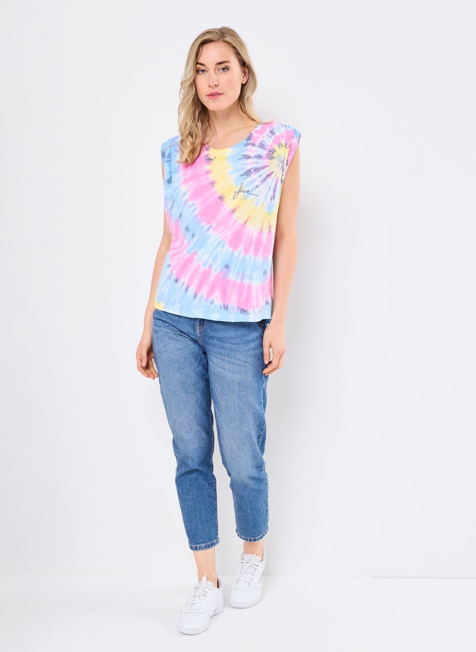 Camisetas sin mangas TSE2559 TEE SHIRT mujer multicolor Five Jeans Camisetas sin mangas TSE2559 TEE SHIRT mujer multicolor LEMON