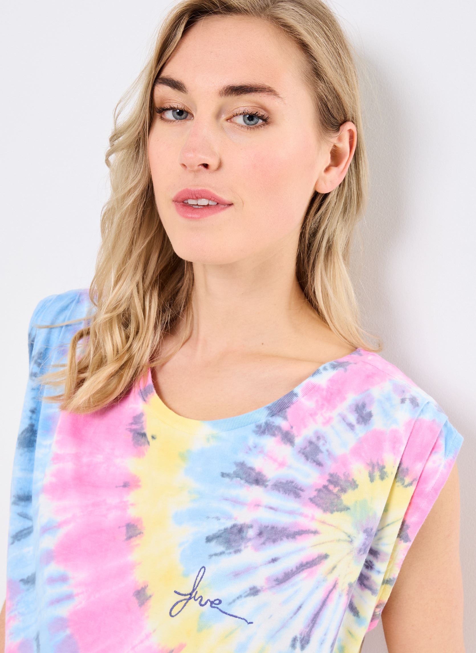 Camisetas sin mangas TSE2559 TEE SHIRT mujer multicolor Five Jeans Camisetas sin mangas TSE2559 TEE SHIRT mujer multicolor LEMON