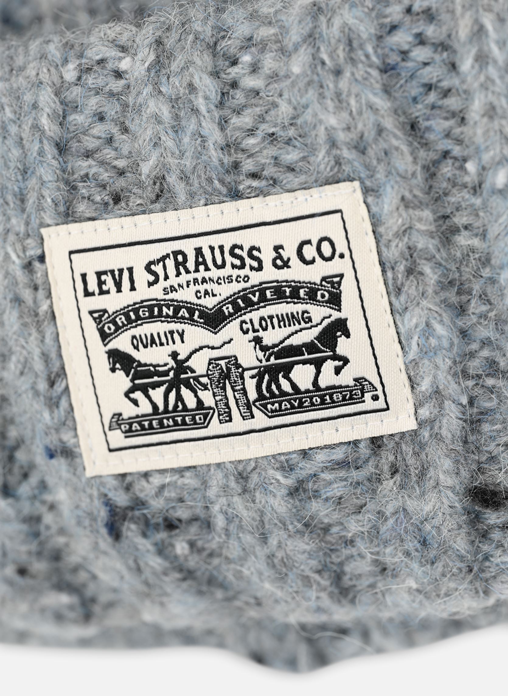 Mützen BACKPATCH POM BEANIE herren grau Levi's Mützen BACKPATCH POM BEANIE herren grau Light Grey
