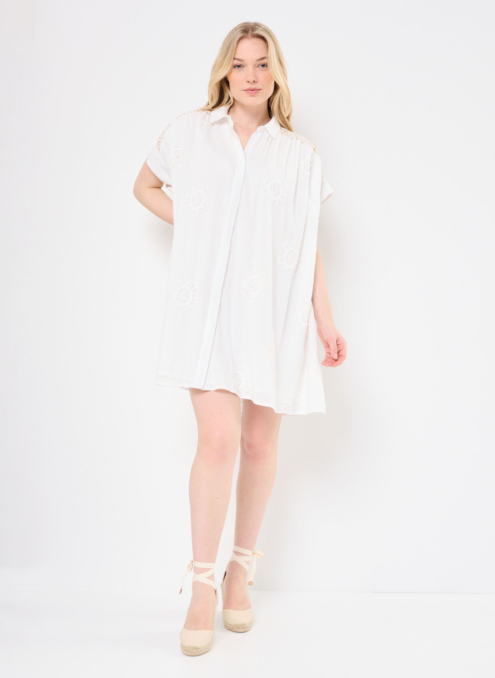 Jurken CLAIRE dames wit Wild Jurken CLAIRE dames wit Blanc