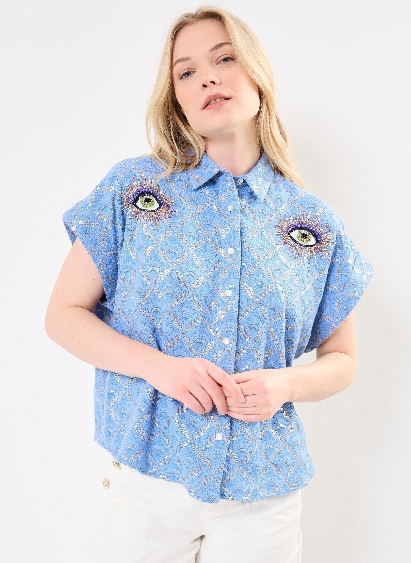Kurzarm-Hemden EDITH damen blau Wild Kurzarm-Hemden EDITH damen blau Bleu