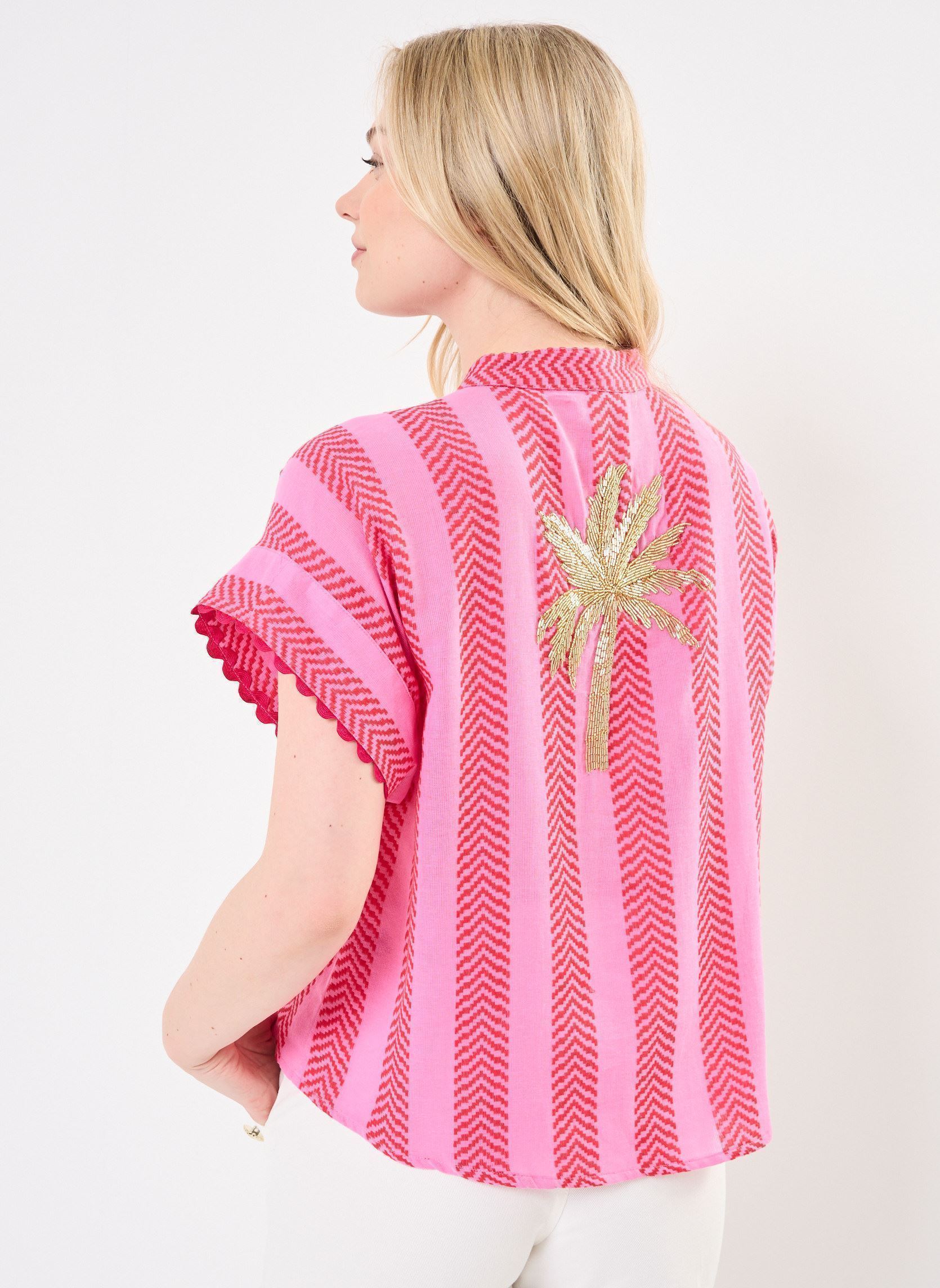 Kurzarm-Blusen EKKO damen rosa Wild Kurzarm-Blusen EKKO damen rosa Rose