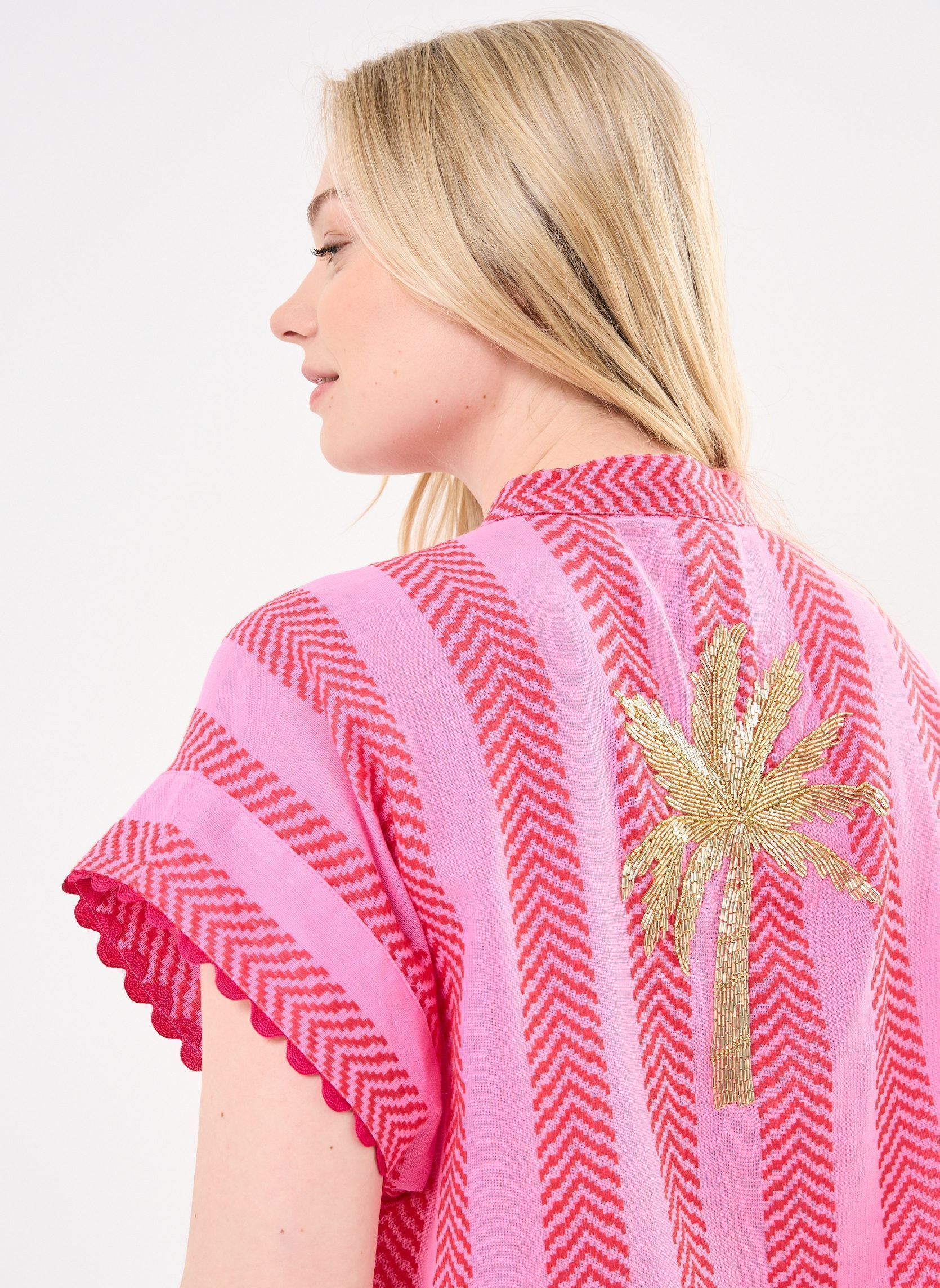 Kurzarm-Blusen EKKO damen rosa Wild Kurzarm-Blusen EKKO damen rosa Rose