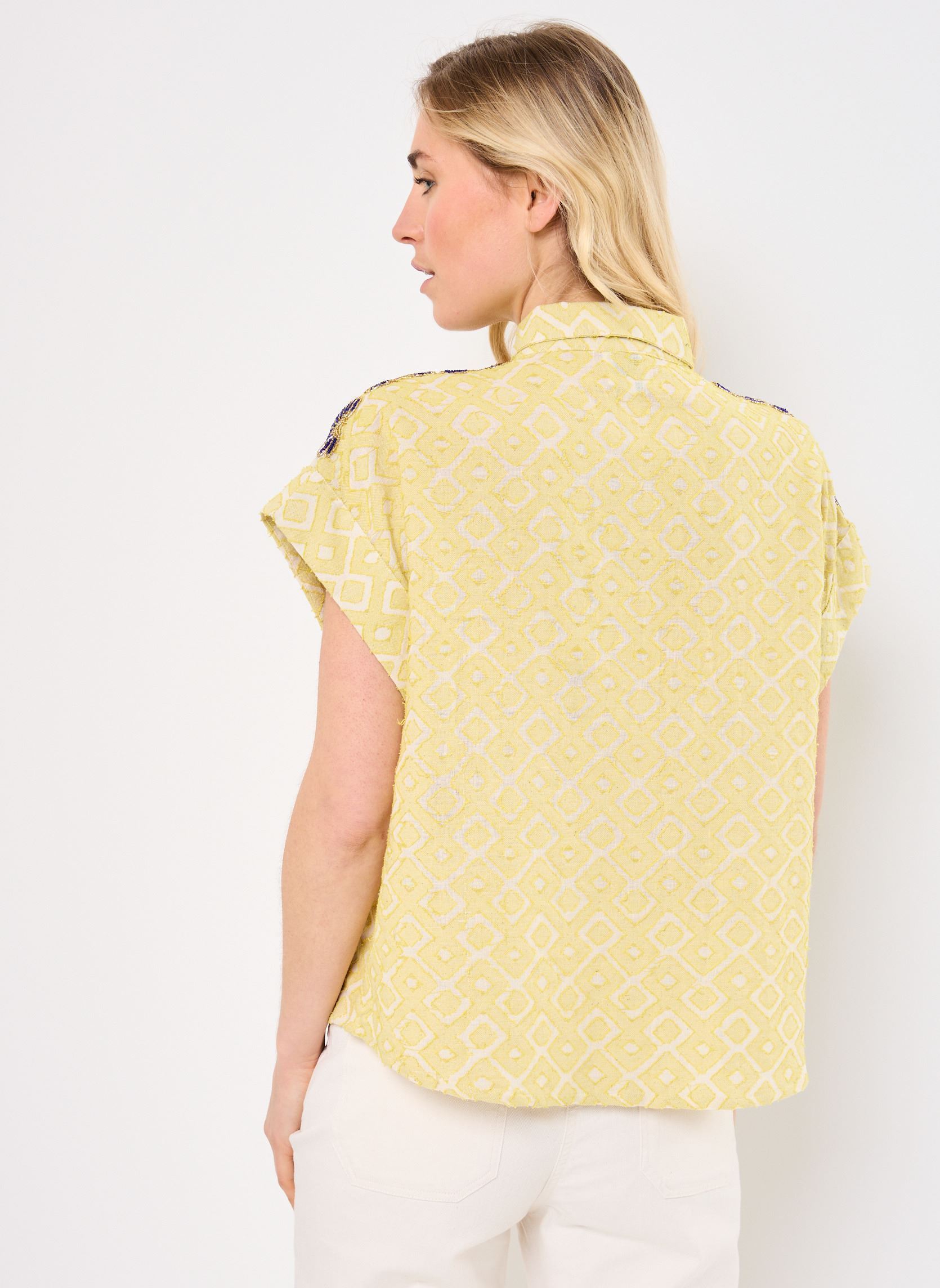 Chemises manches courtes LIONEL femme jaune Wild Chemises manches courtes LIONEL femme jaune JAUNE