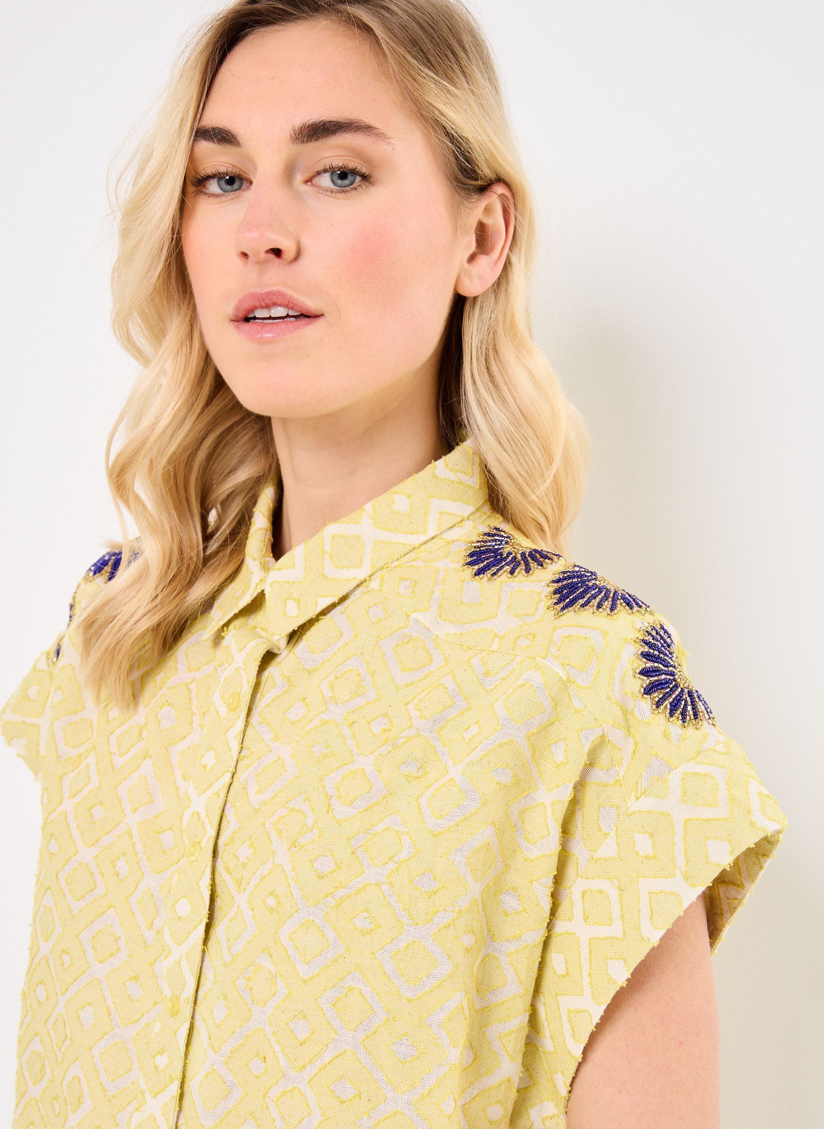 Chemises manches courtes LIONEL femme jaune Wild Chemises manches courtes LIONEL femme jaune JAUNE
