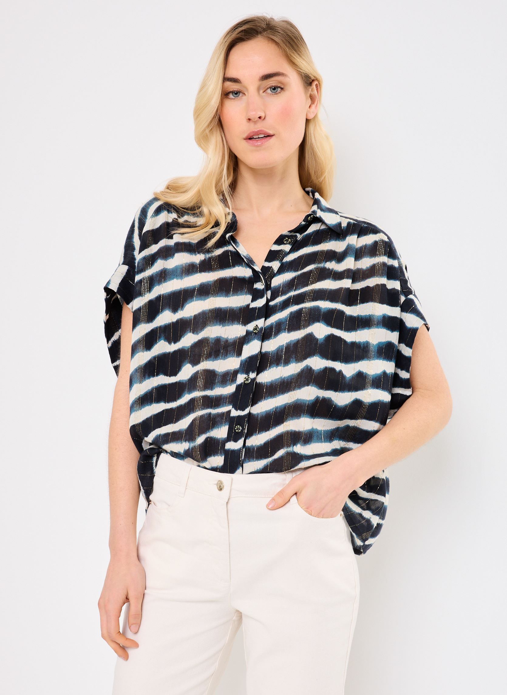 Camisas de manga corta REMI mujer negro Wild Camisas de manga corta REMI mujer negro Noir