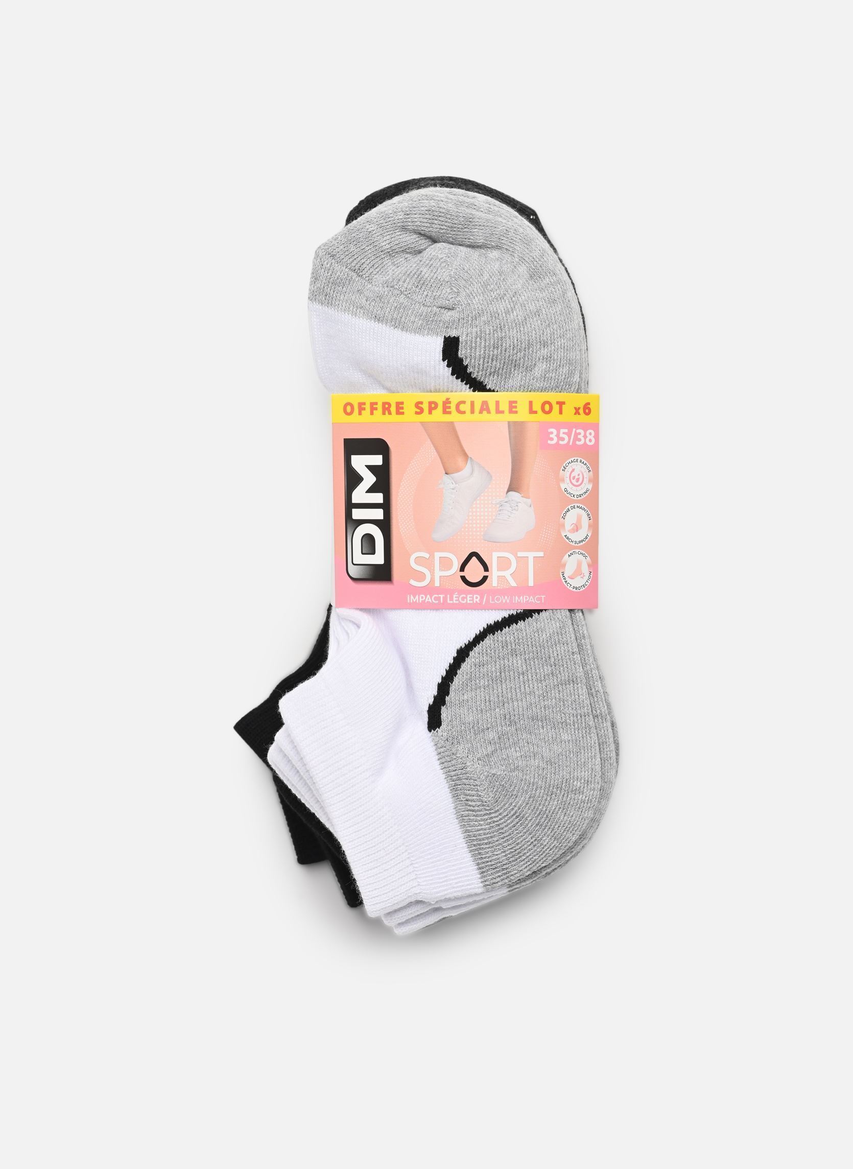 Chaussettes et collants Dim Sport Impact Léger Socquettes X6 pour Accessoires