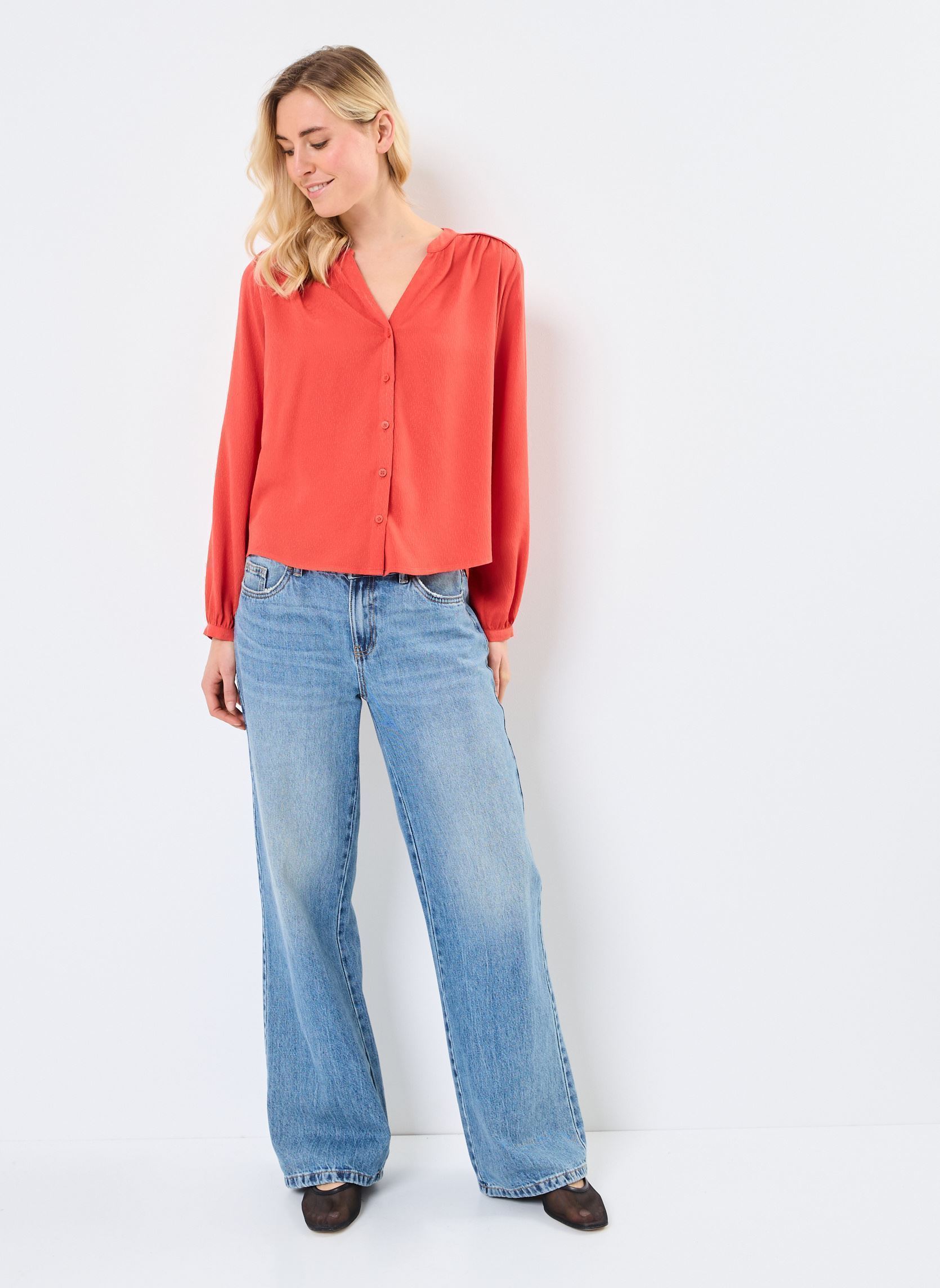 Blouses manches longues Perrone femme orange Grace & Mila Blouses manches longues Perrone femme orange Terracotta
