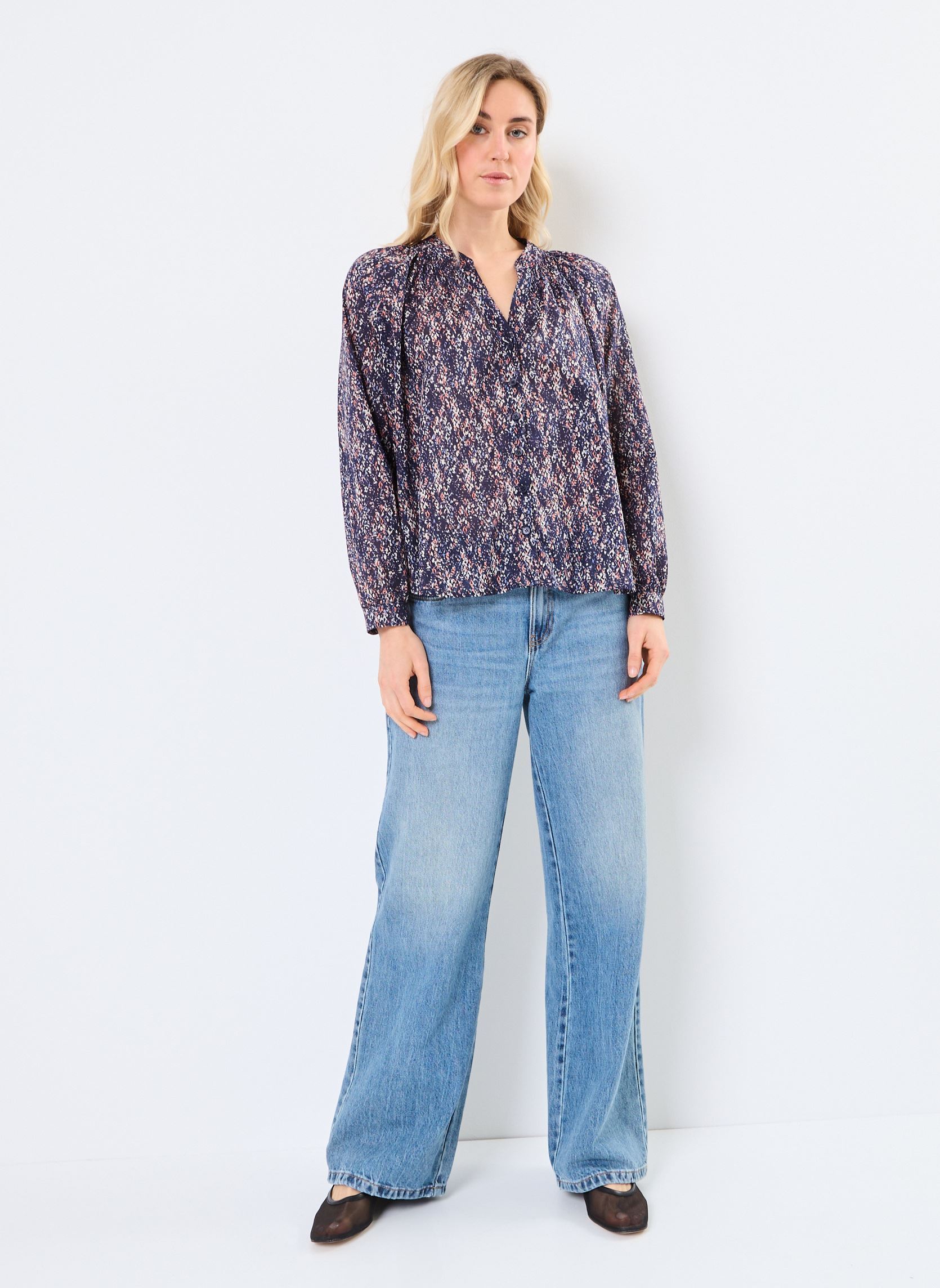 Bluse a maniche lunghe Platane donna blu Grace & Mila Bluse a maniche lunghe Platane donna blu Marine