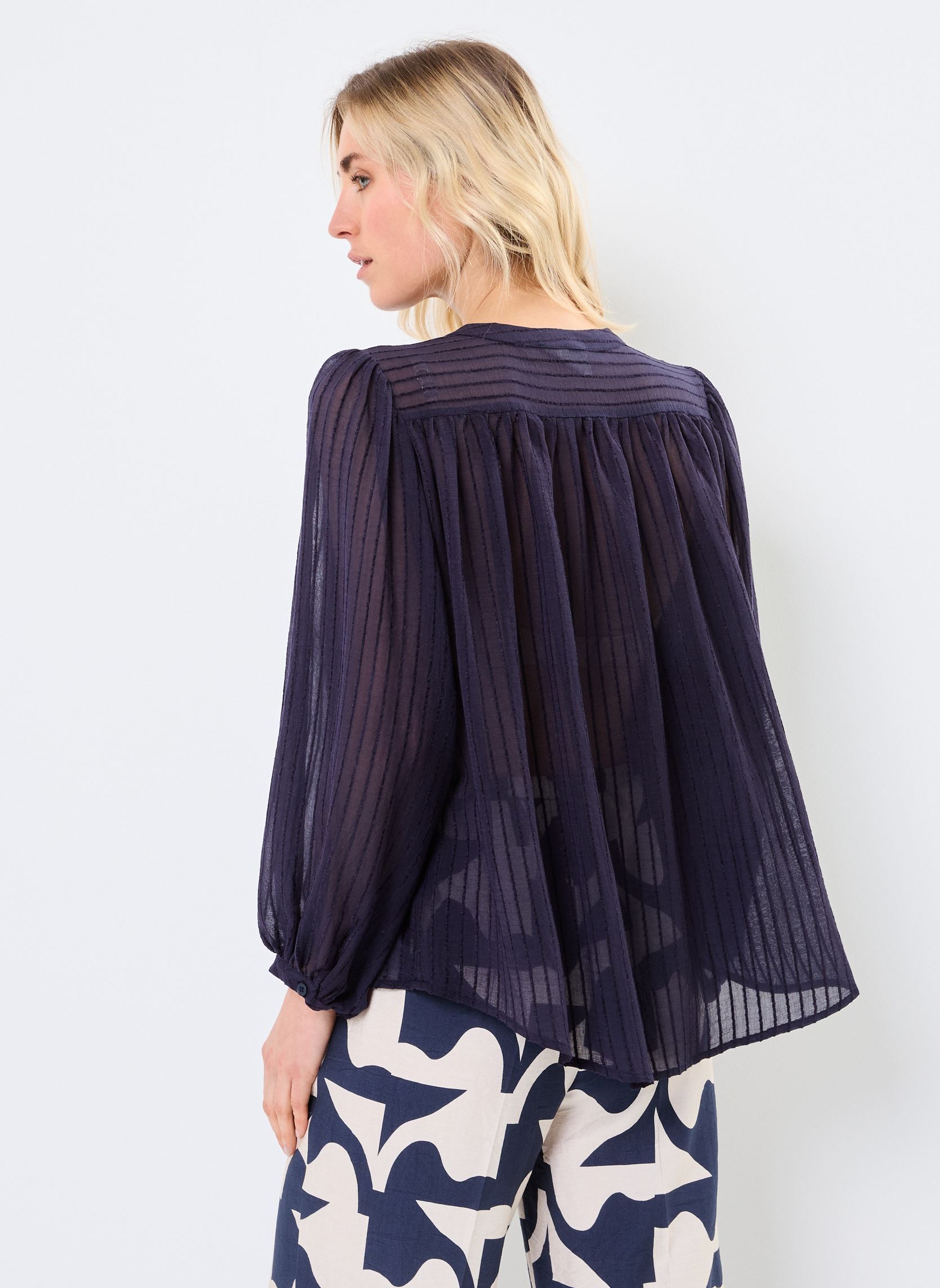 Bluse a maniche lunghe Poesie donna blu Grace & Mila Bluse a maniche lunghe Poesie donna blu MARINE