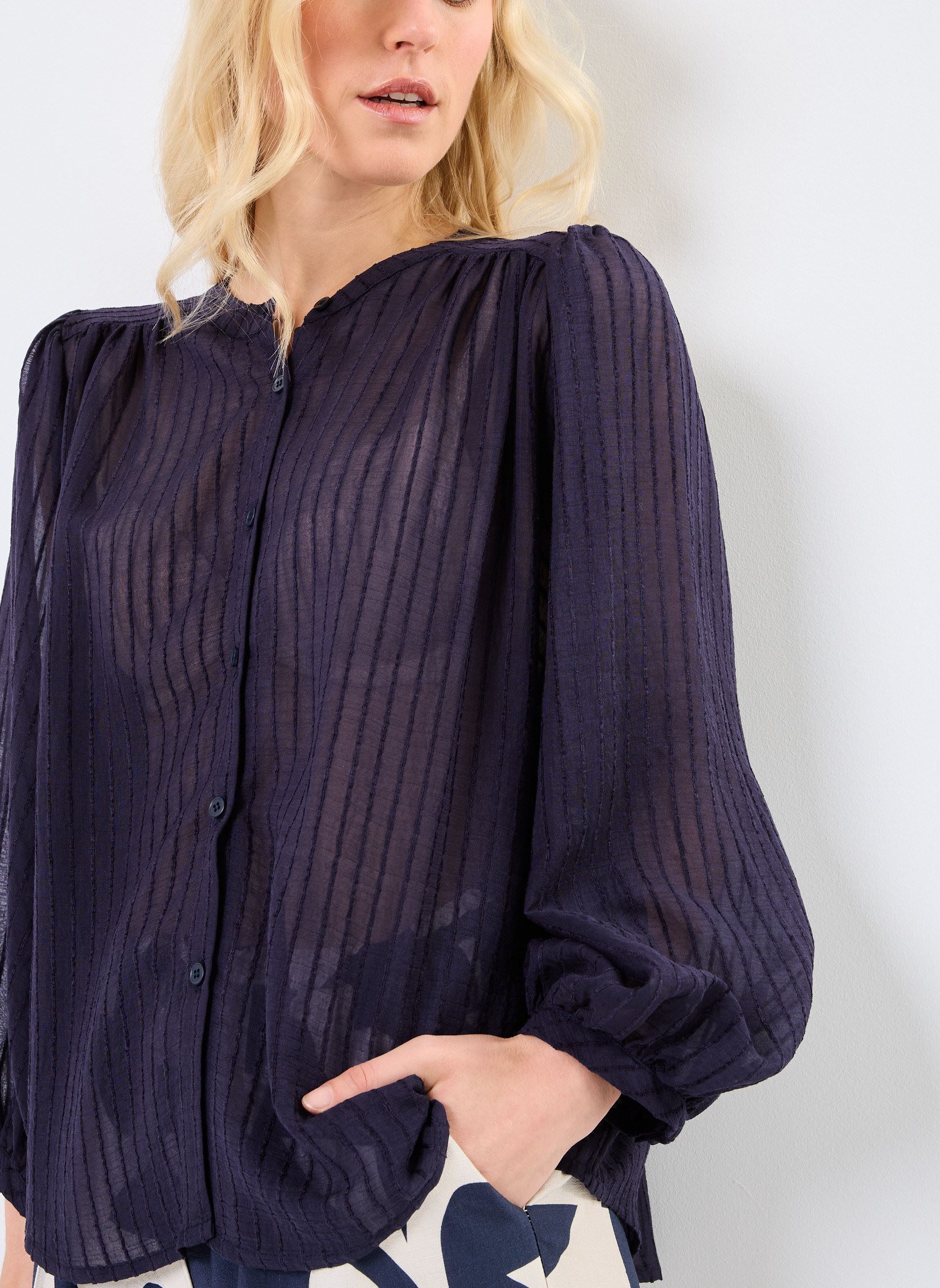 Bluse a maniche lunghe Poesie donna blu Grace & Mila Bluse a maniche lunghe Poesie donna blu MARINE