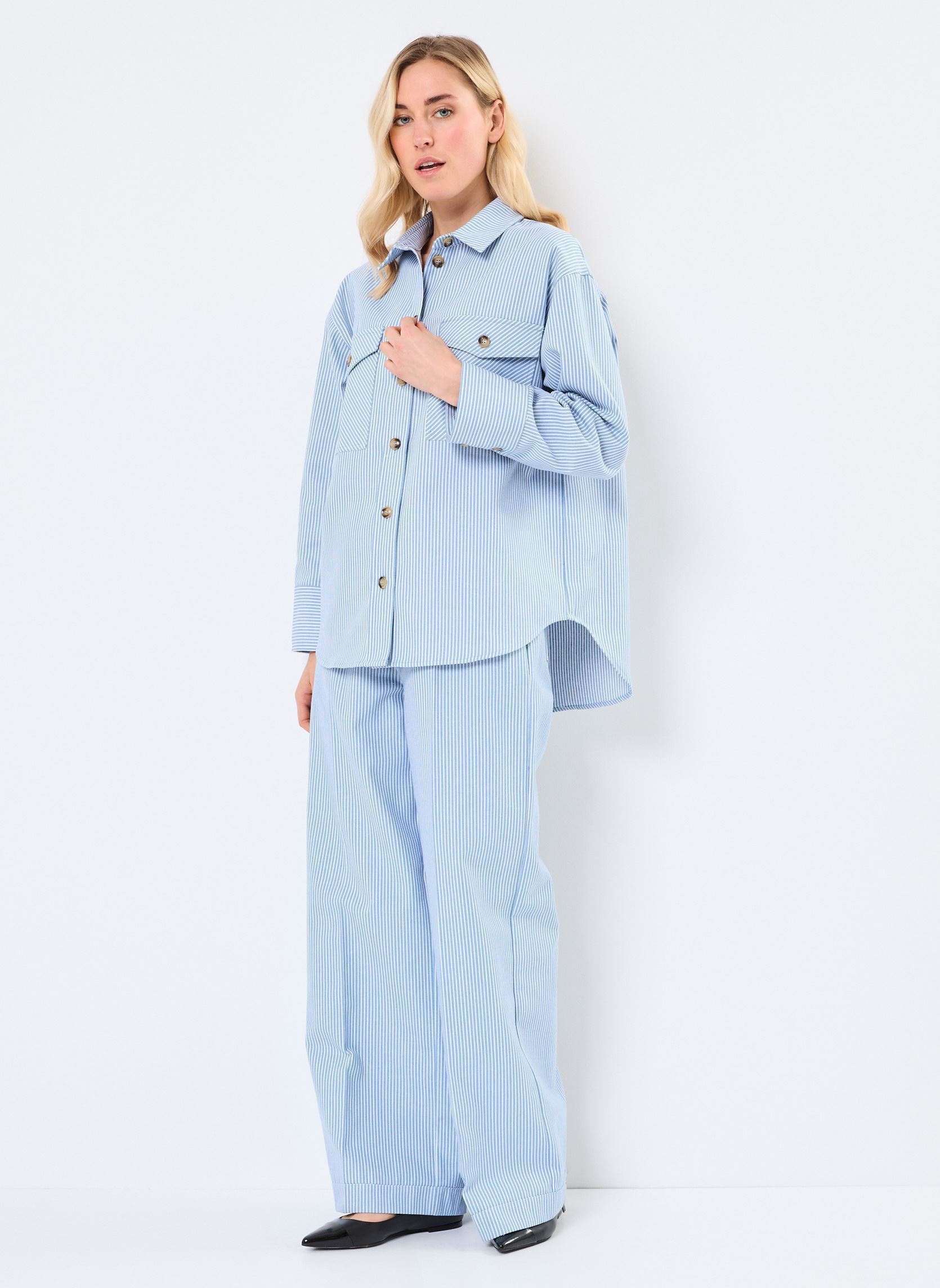 Camicie a maniche lunghe Peggy donna blu Grace & Mila Camicie a maniche lunghe Peggy donna blu Bleu