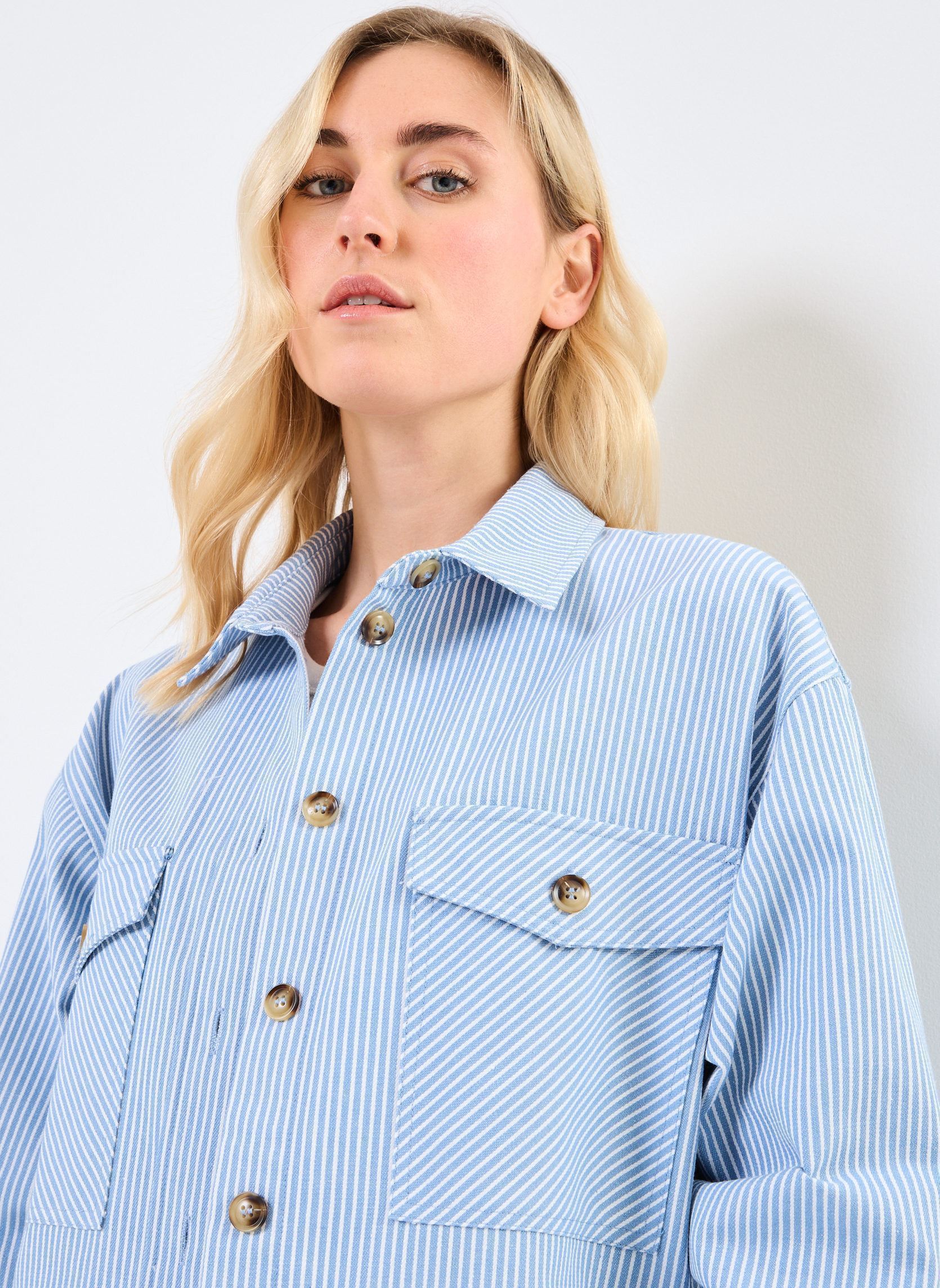 Camicie a maniche lunghe Peggy donna blu Grace & Mila Camicie a maniche lunghe Peggy donna blu Bleu