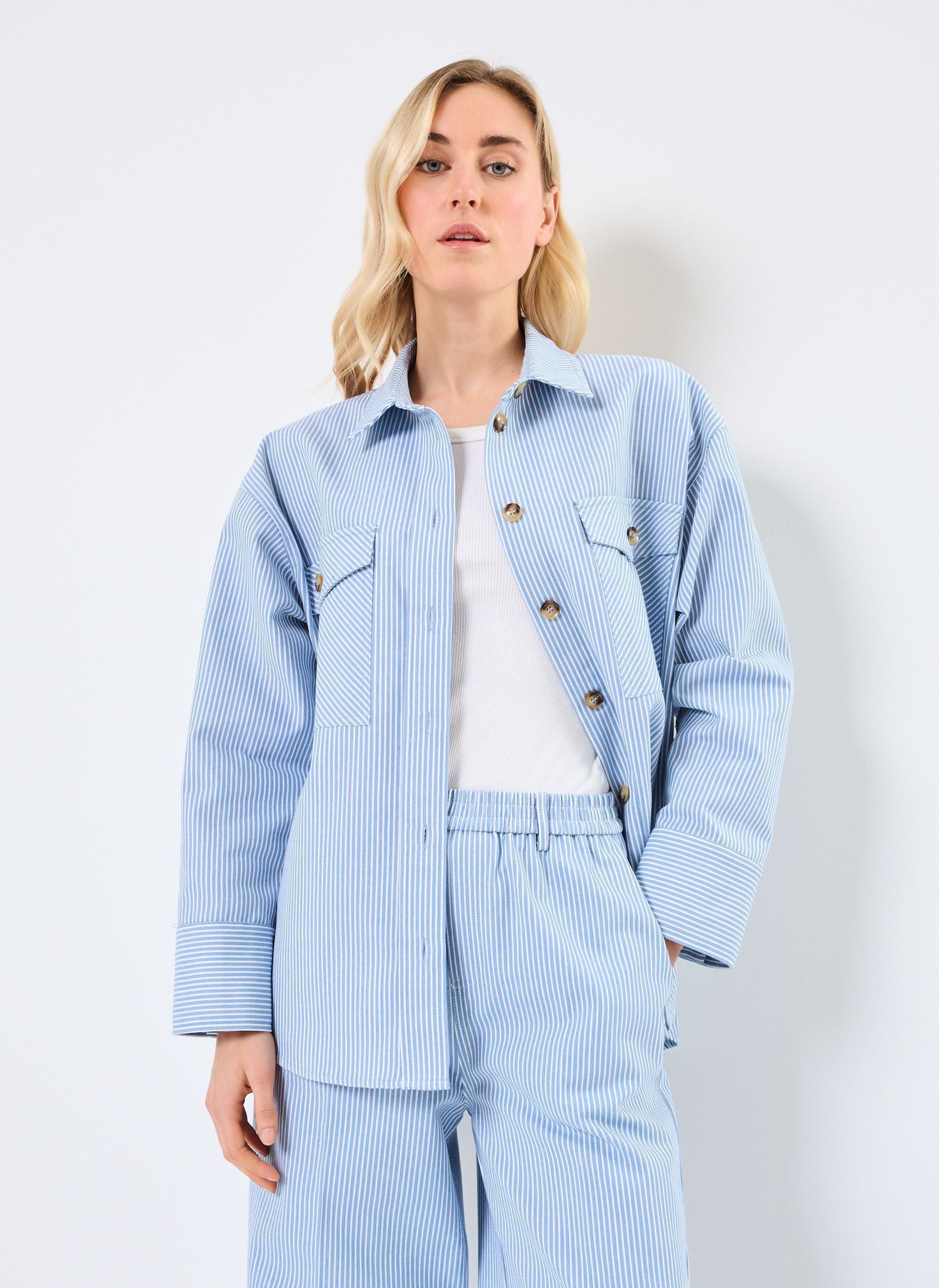 Camicie a maniche lunghe Peggy donna blu Grace & Mila Camicie a maniche lunghe Peggy donna blu Bleu