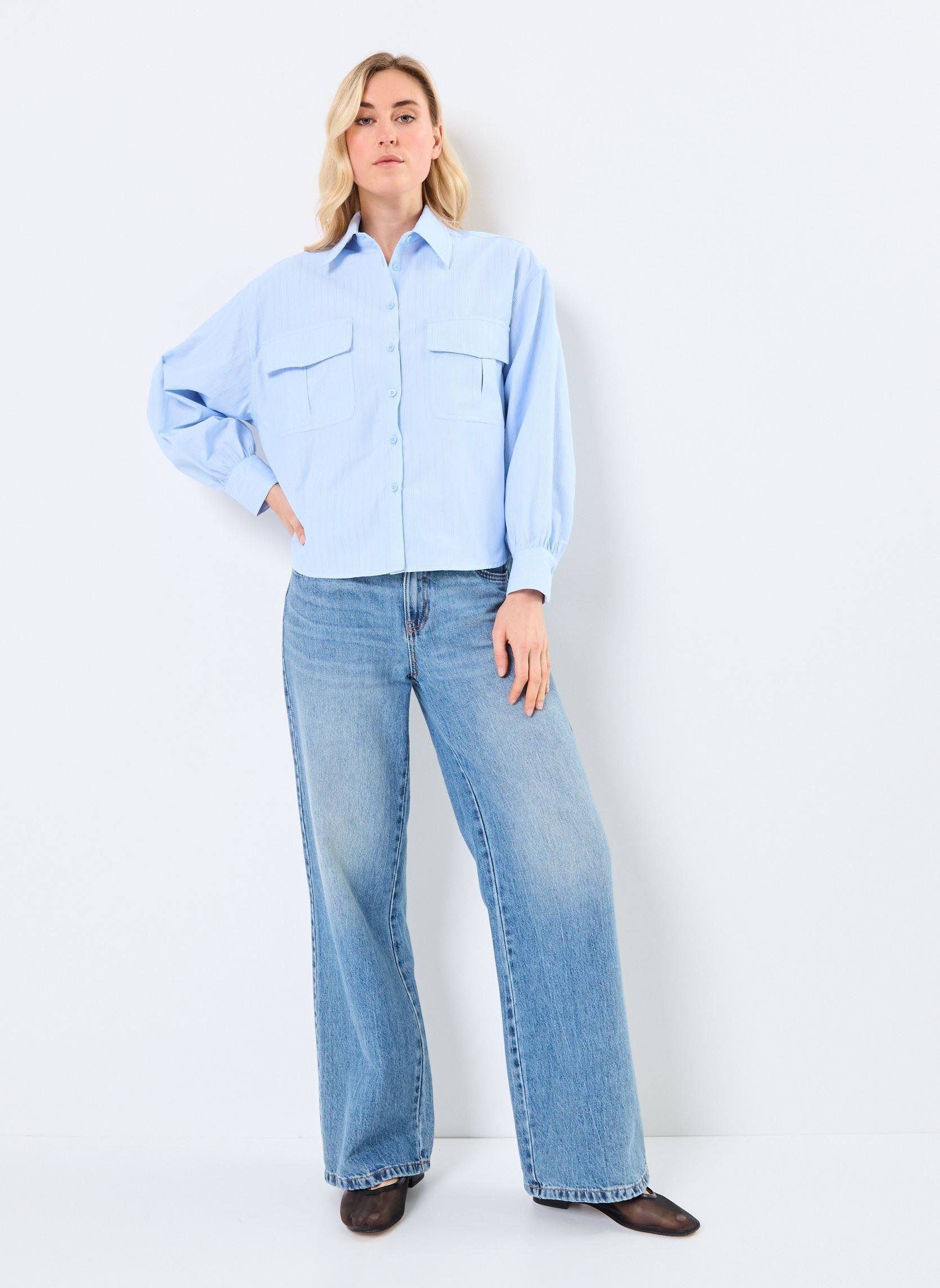 Chemises manches longues Phoebe femme bleu Grace & Mila Chemises manches longues Phoebe femme bleu BLEU
