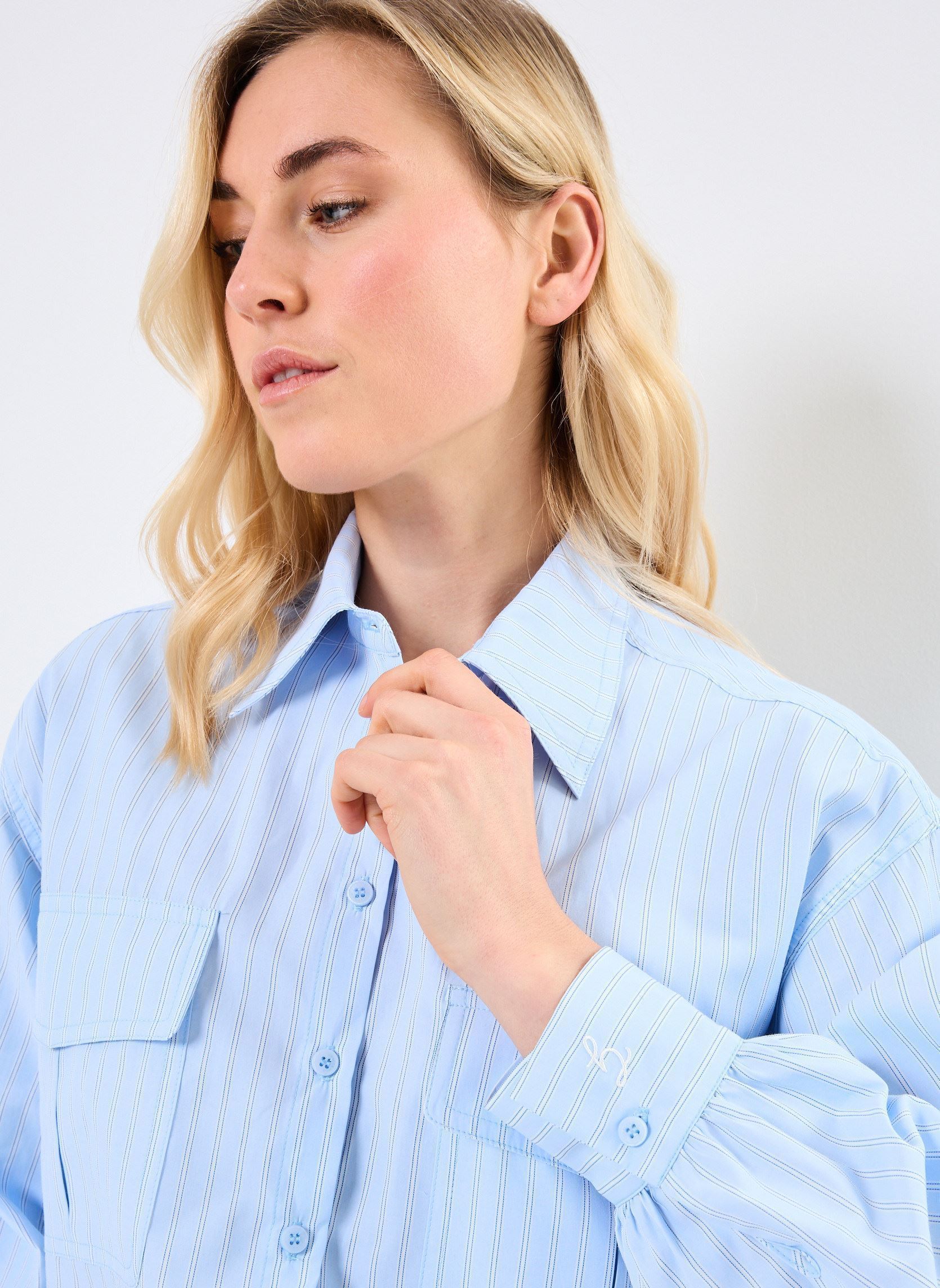 Chemises manches longues Phoebe femme bleu Grace & Mila Chemises manches longues Phoebe femme bleu BLEU