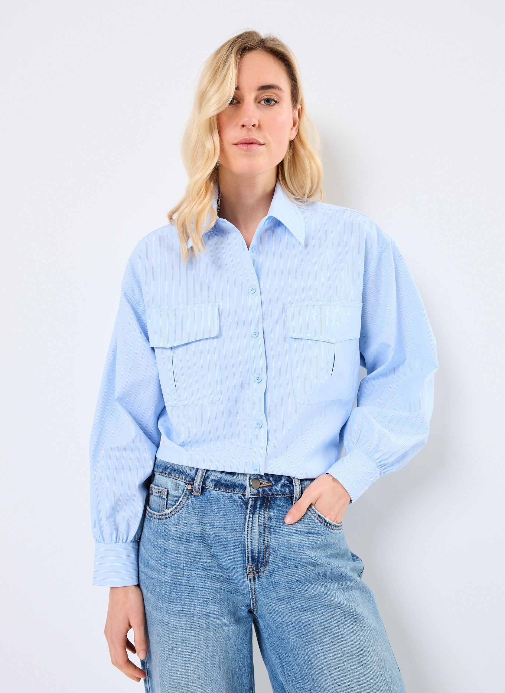 Chemises manches longues Phoebe femme bleu Grace & Mila Chemises manches longues Phoebe femme bleu BLEU