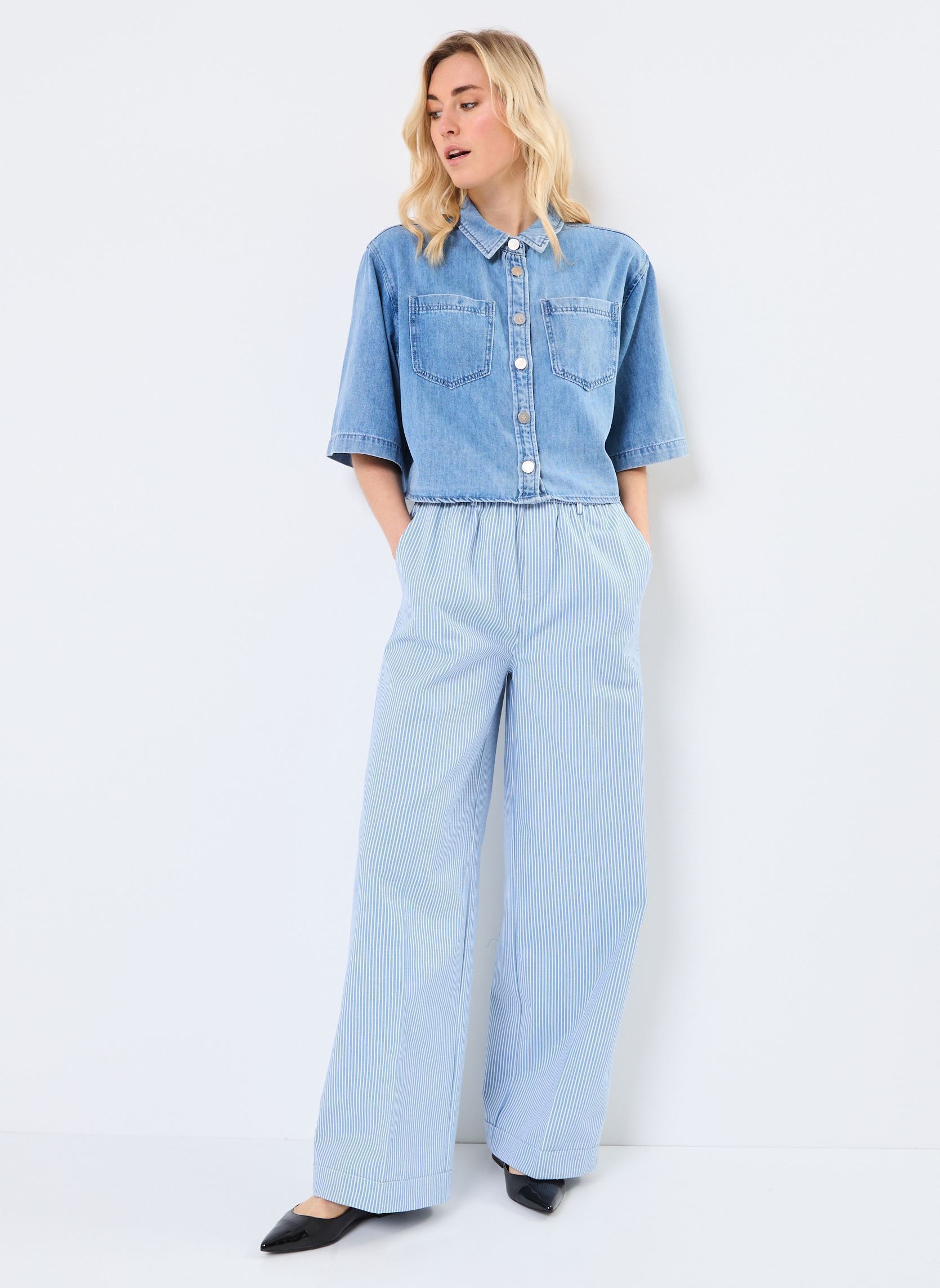 Langarm-Hemden Pomona damen blau Grace & Mila Langarm-Hemden Pomona damen blau Sky blue