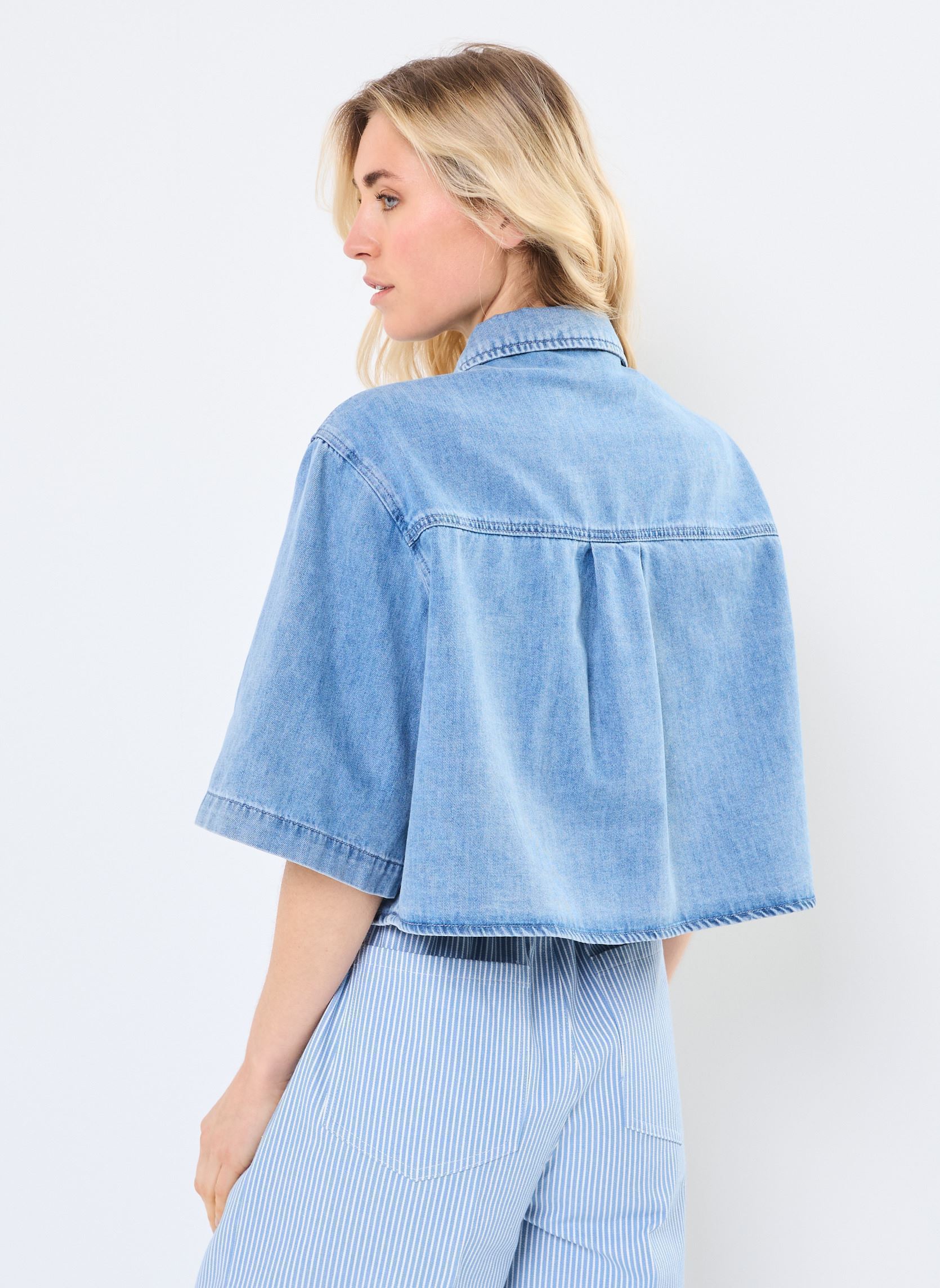 Langarm-Hemden Pomona damen blau Grace & Mila Langarm-Hemden Pomona damen blau Sky blue