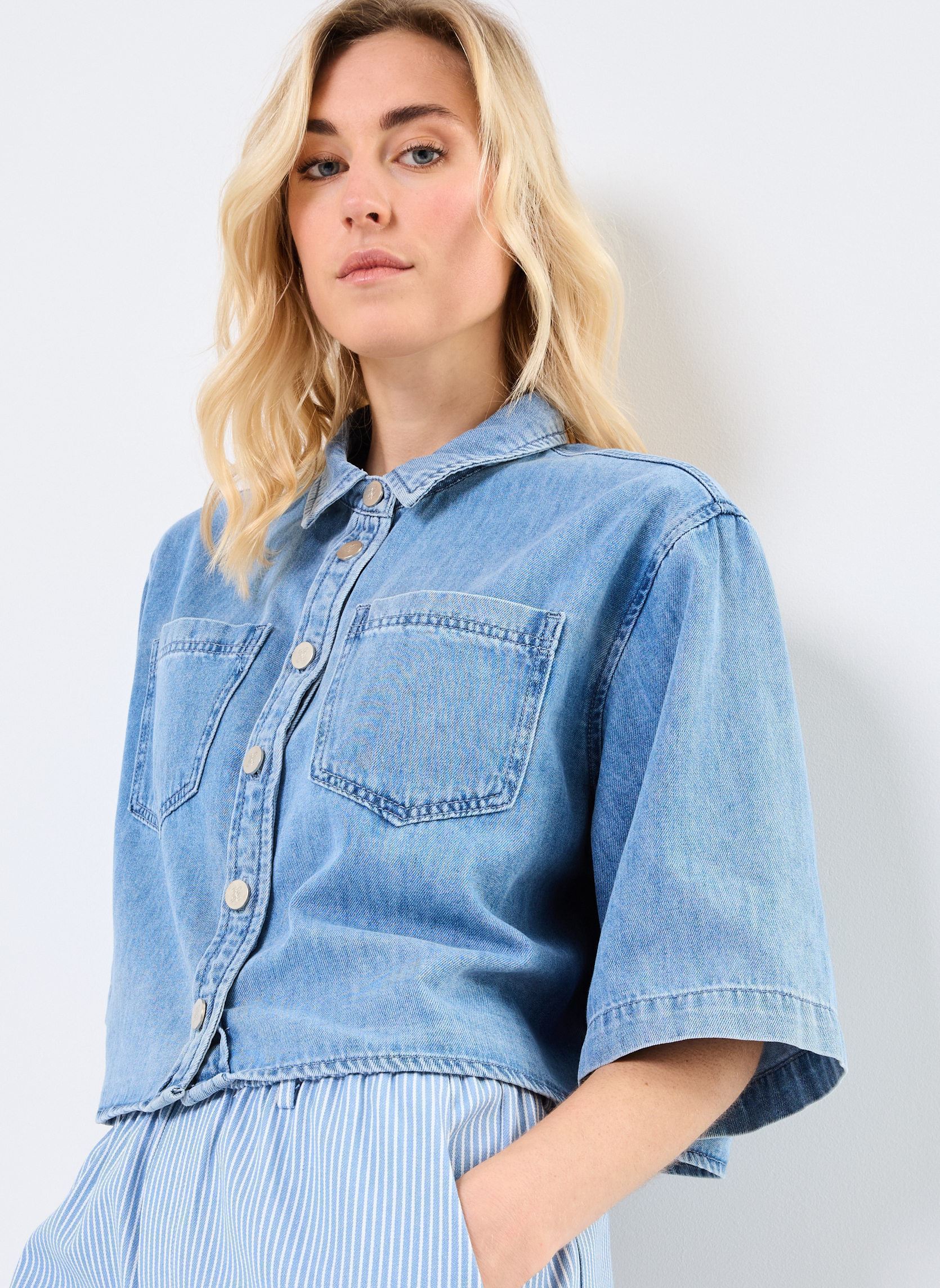 Langarm-Hemden Pomona damen blau Grace & Mila Langarm-Hemden Pomona damen blau Sky blue