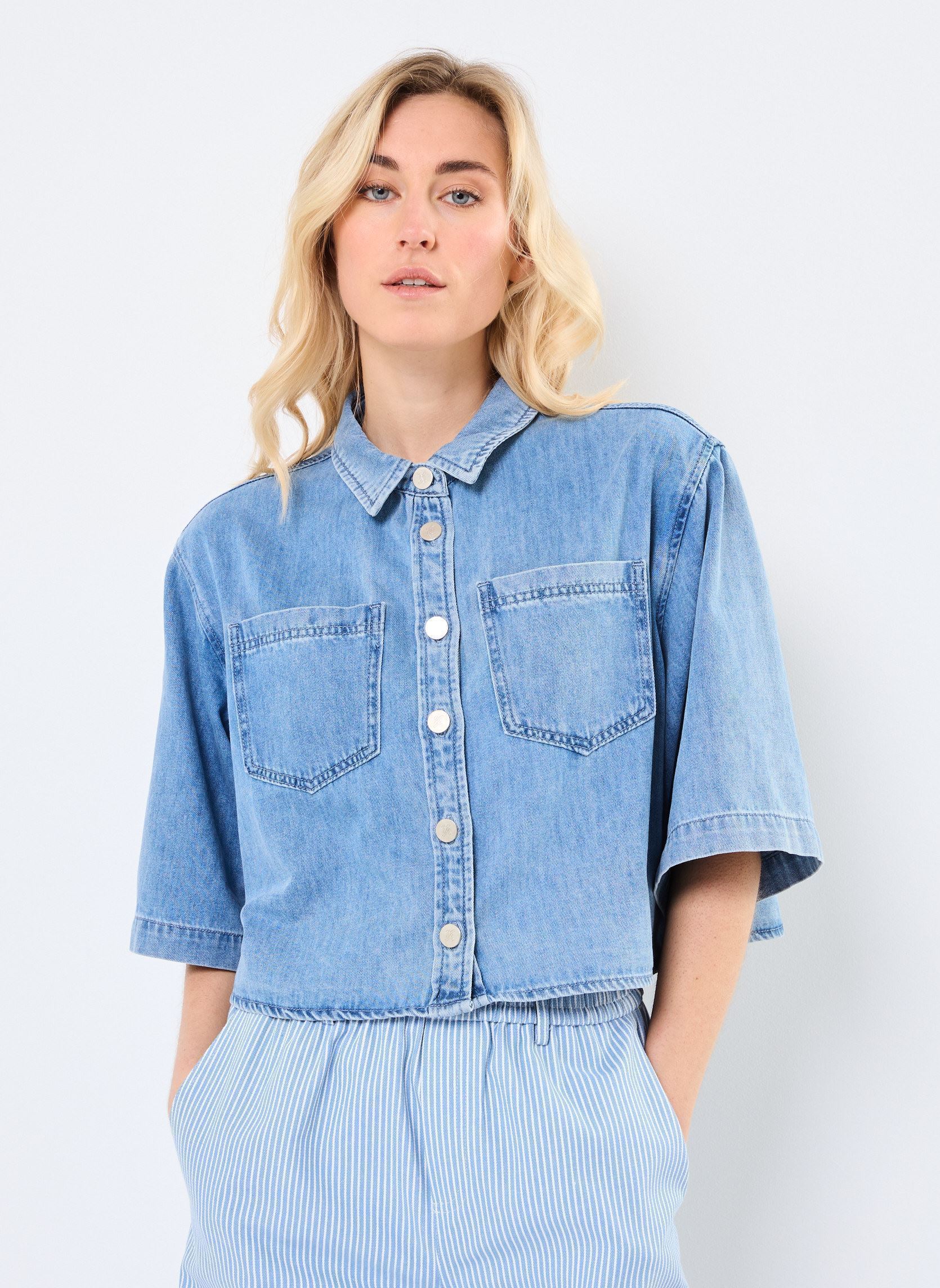 Langarm-Hemden Pomona damen blau Grace & Mila Langarm-Hemden Pomona damen blau Sky blue