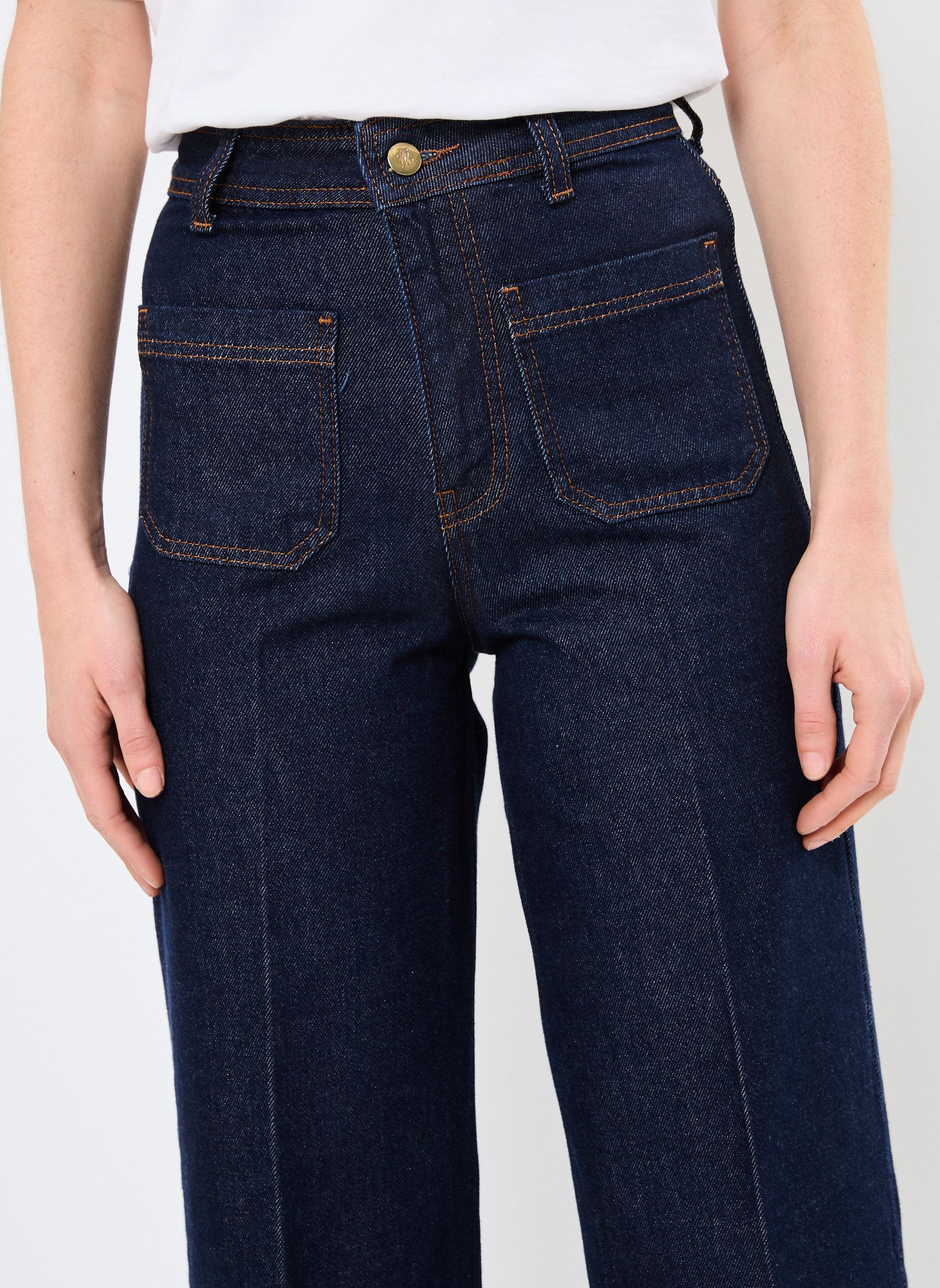 Rechte jeans / Straight Leg Jeans June dames blauw Grace & Mila Rechte jeans / Straight Leg Jeans June dames blauw Dark Blue