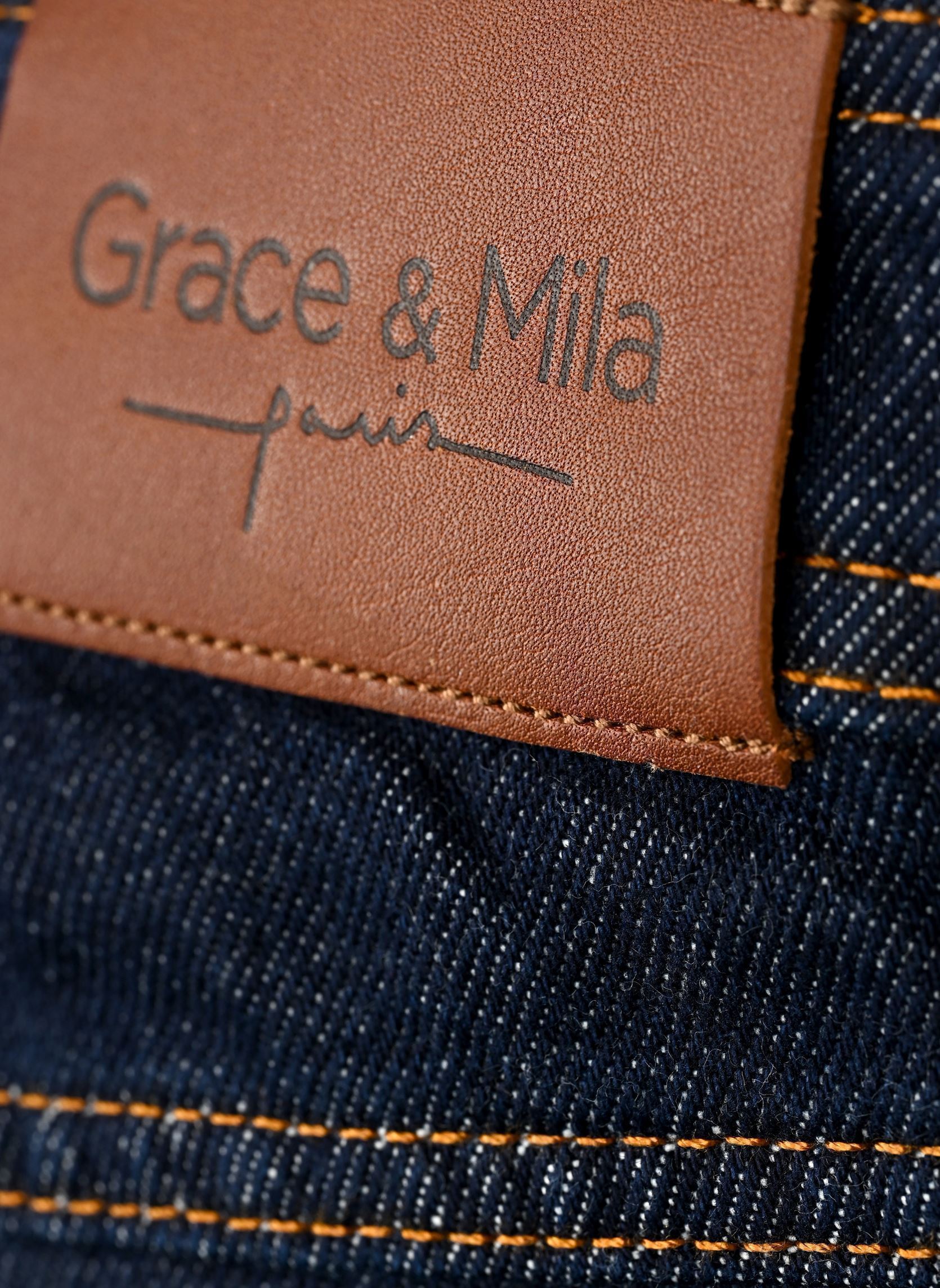 Rechte jeans / Straight Leg Jeans June dames blauw Grace & Mila Rechte jeans / Straight Leg Jeans June dames blauw Dark Blue